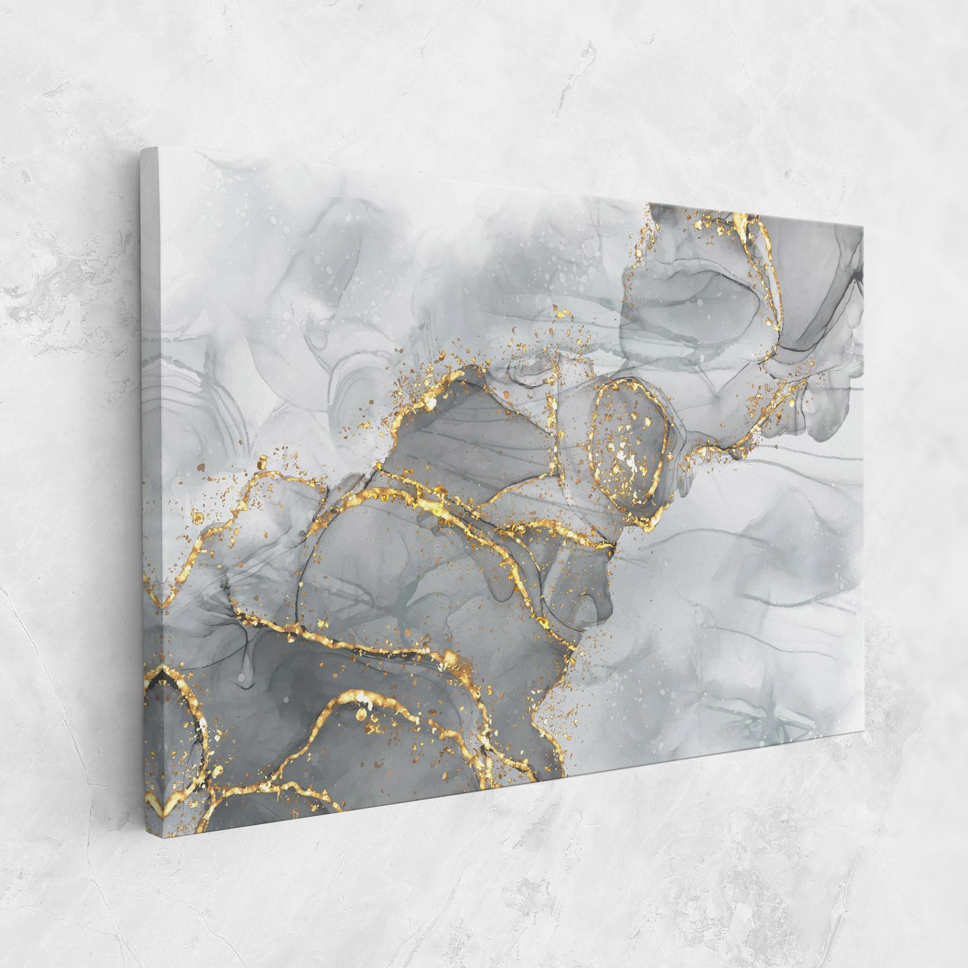 Leinwandbild White Ink Marble mockup 1
