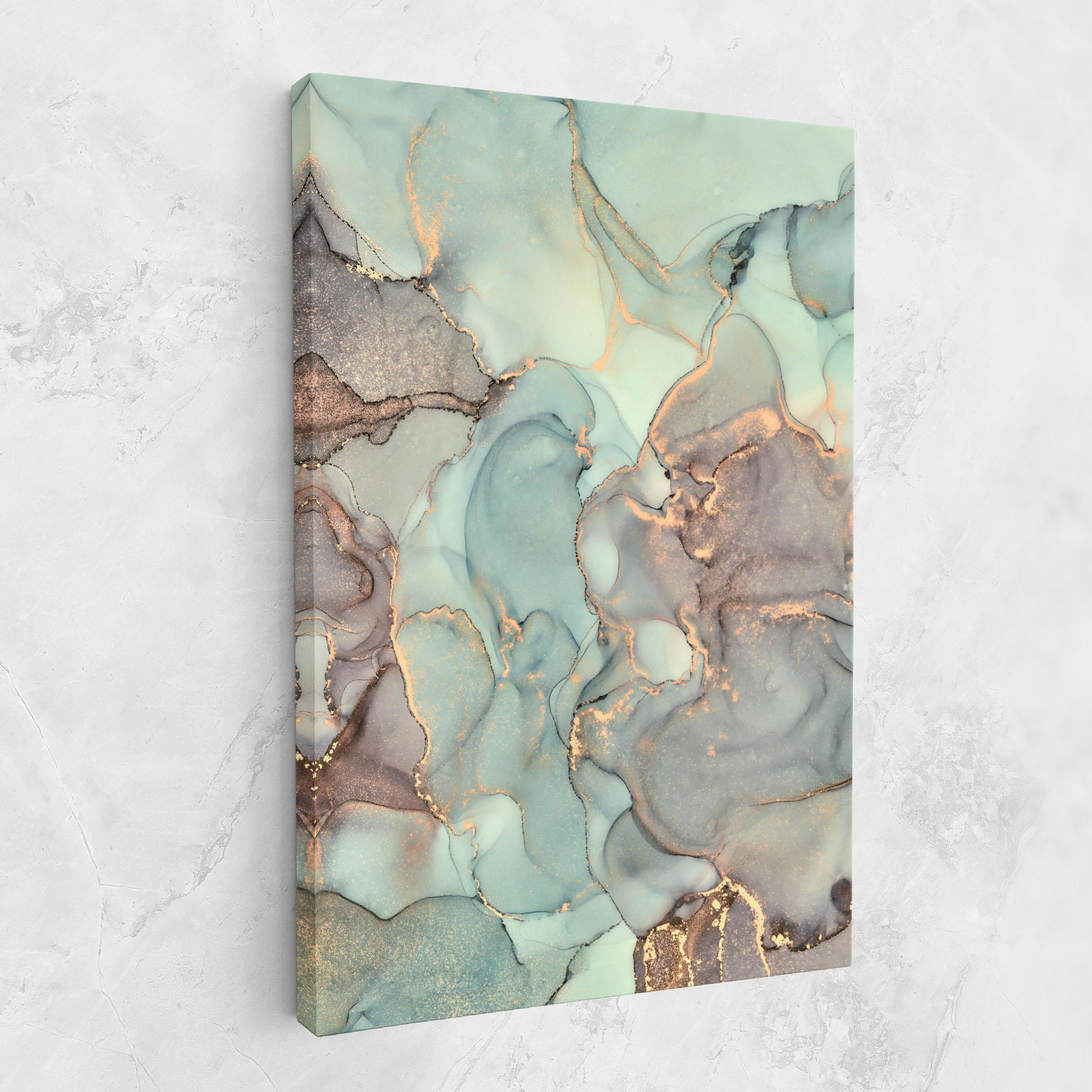 Leinwandbild Abstract Turquoise Marble mockup 1