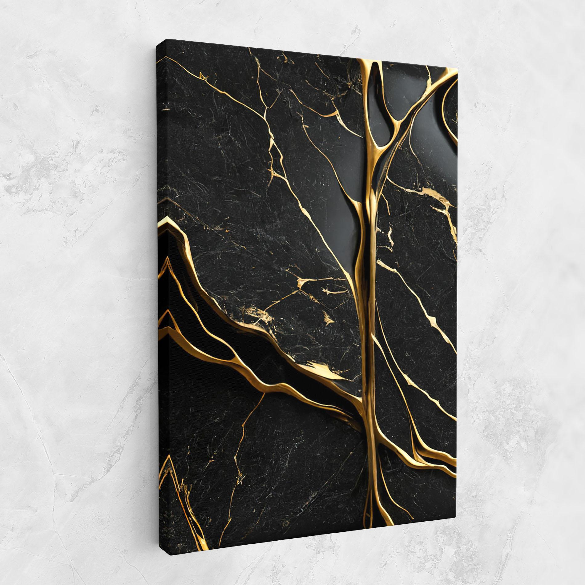 Leinwandbild Black Square Marble mockup 1