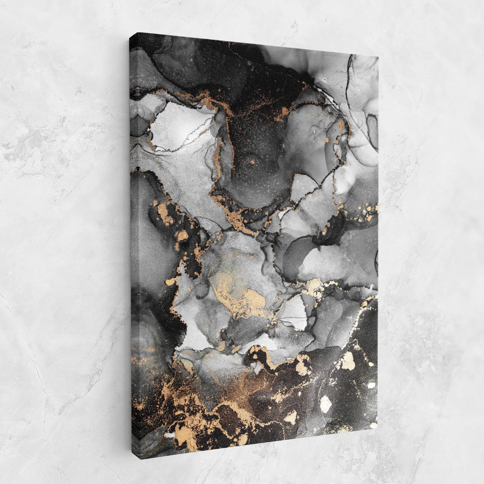Leinwandbild Grey Gold Marble mockup 1