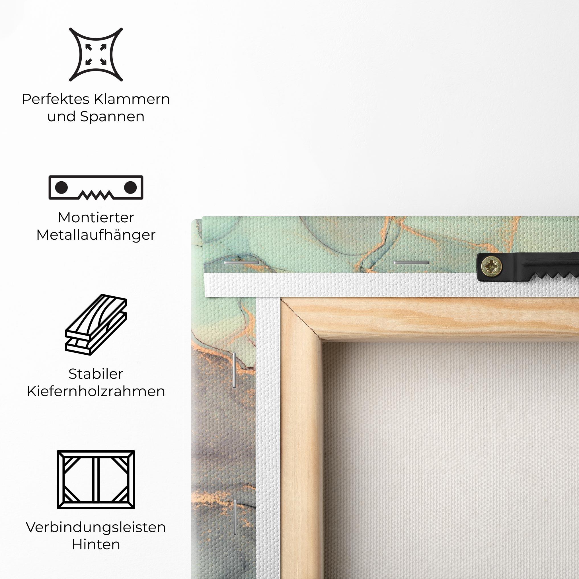 Leinwandbild Abstract Turquoise Marble mockup 5