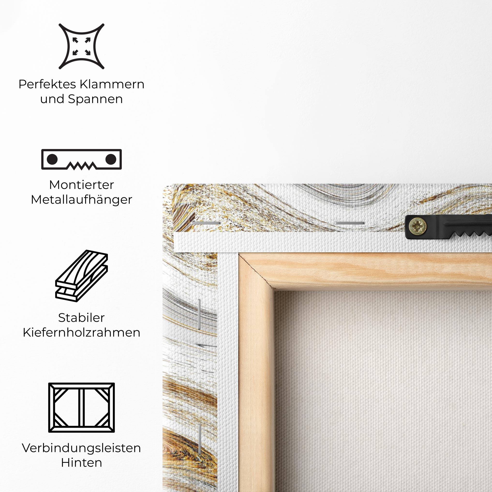 Leinwandbild Gold White Liquid mockup 5