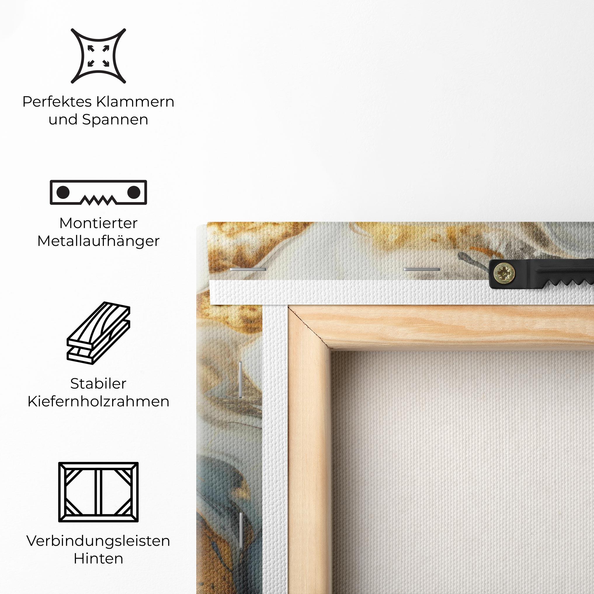 Leinwandbild Grey Gold Liquid Marble mockup 5