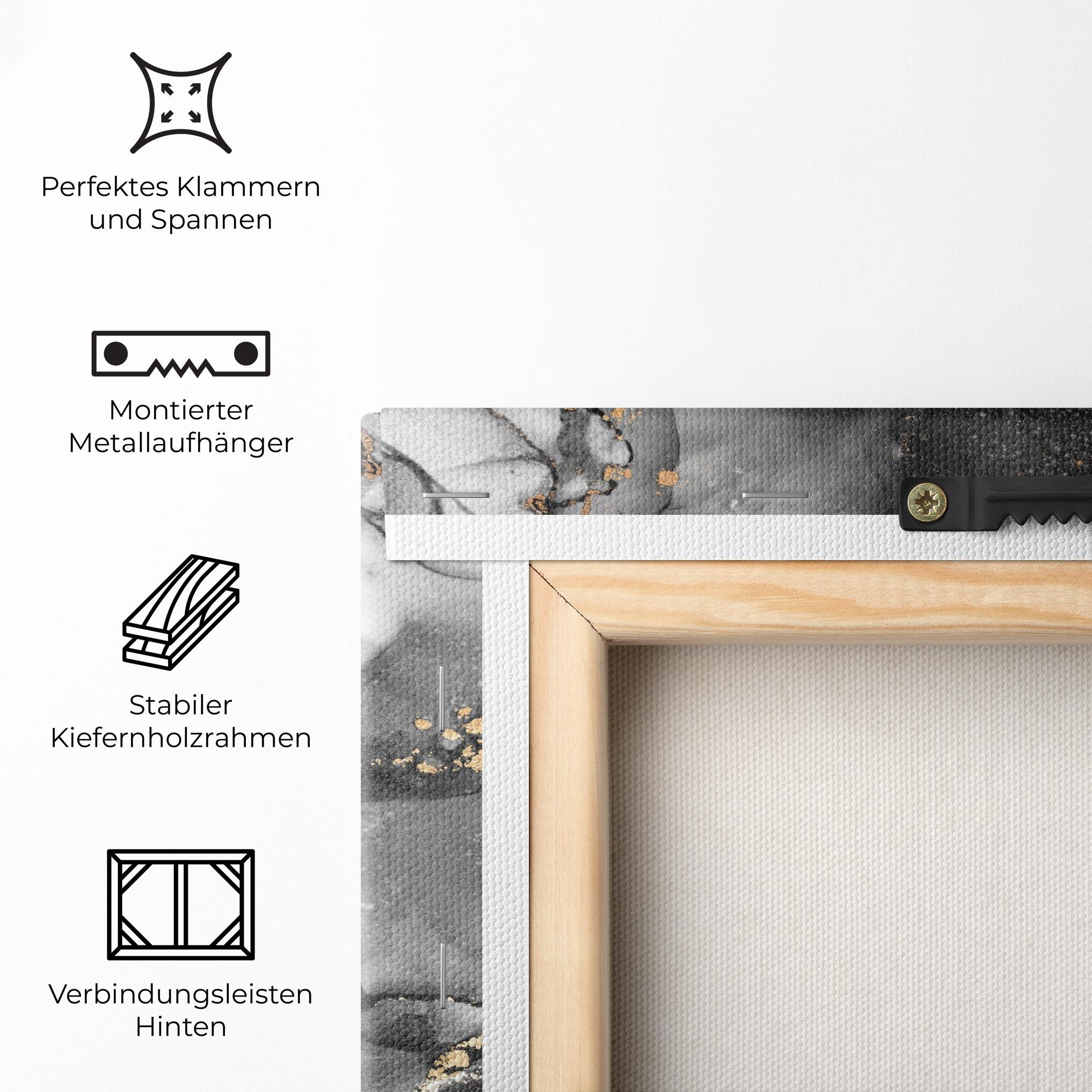 Leinwandbild Grey Gold Marble mockup 5