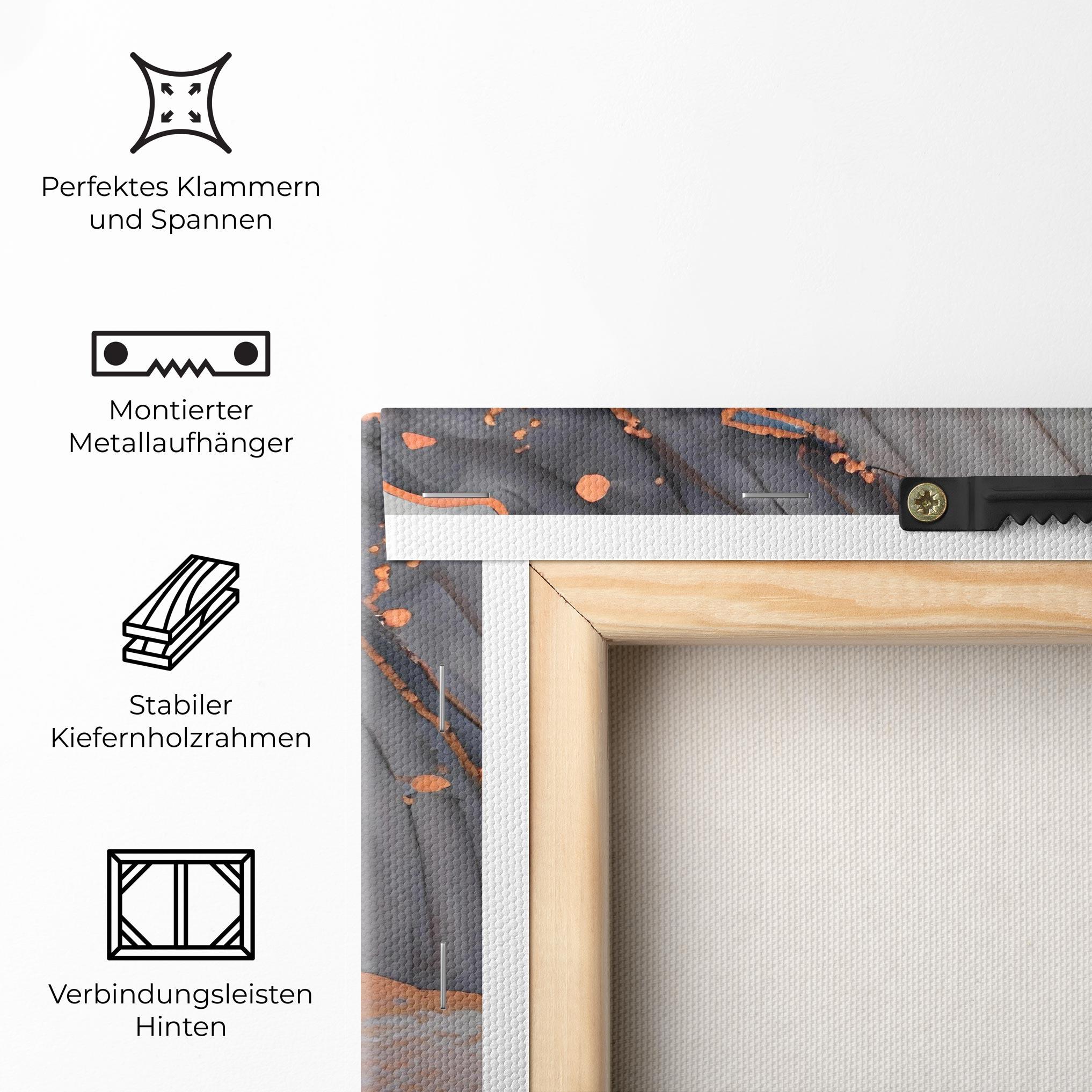 Leinwandbild Grey Pink Liquid Marble mockup 5