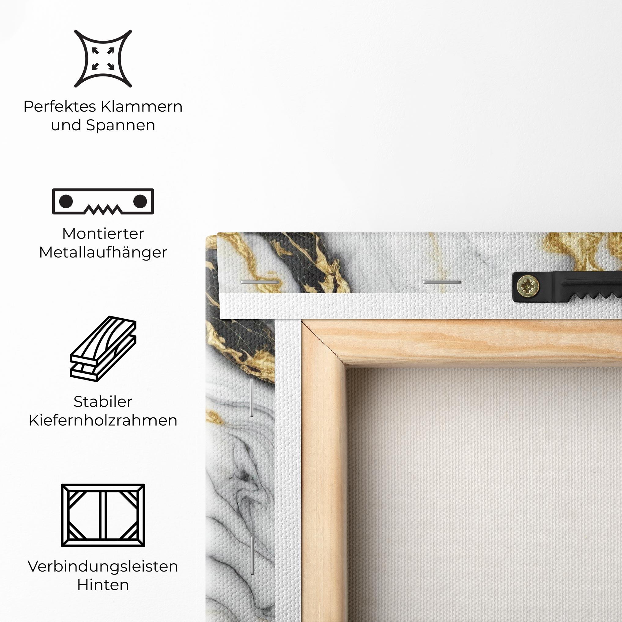 Leinwandbild White Golden Marble mockup 5