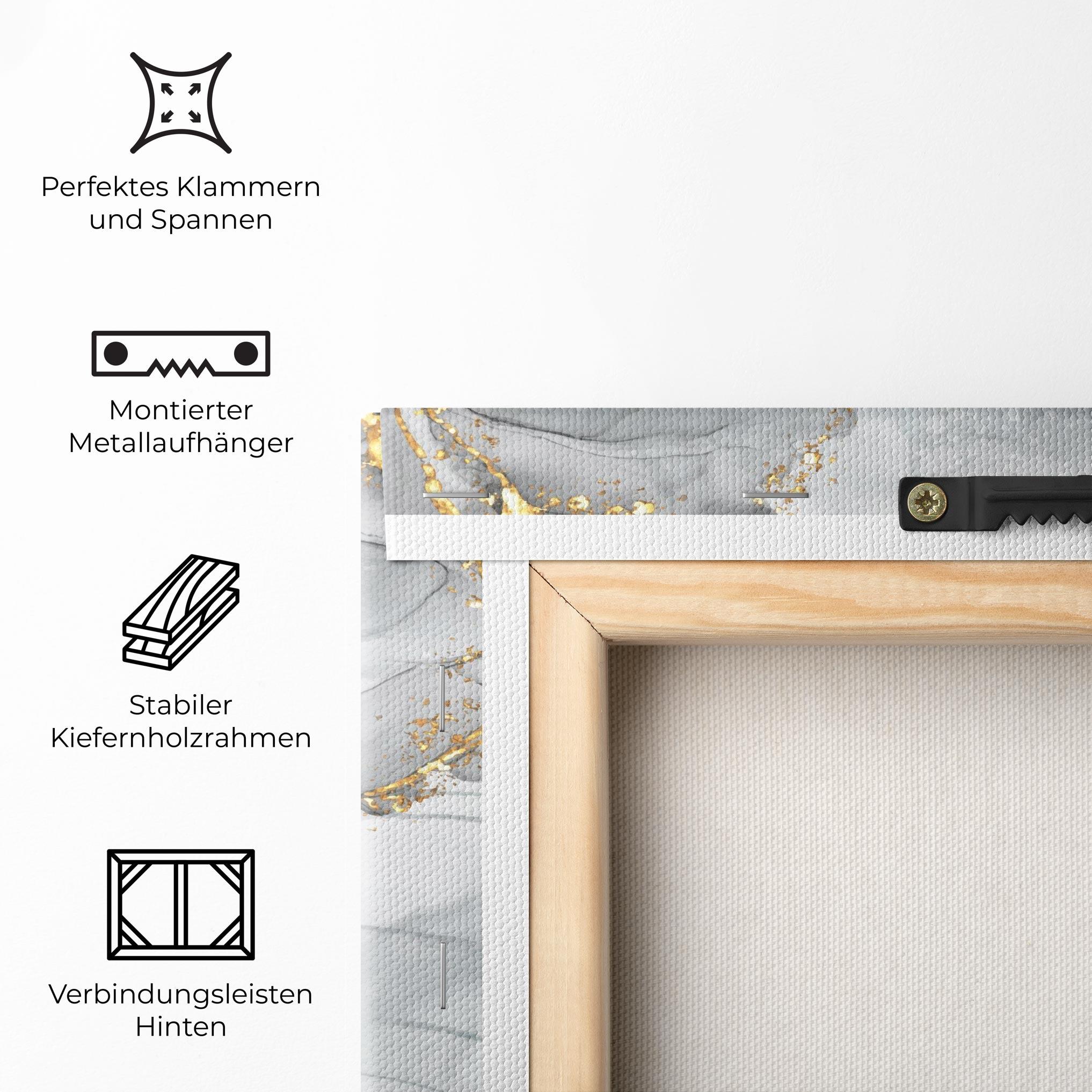 Leinwandbild White Ink Marble mockup 5