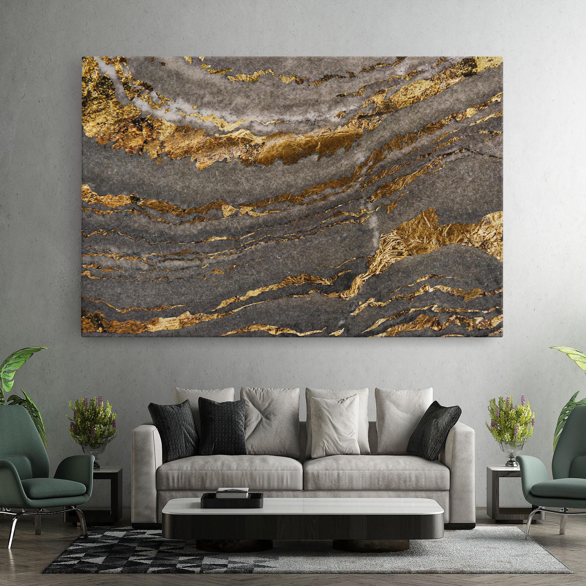 Leinwandbild Dark Colden Grey mockup 7