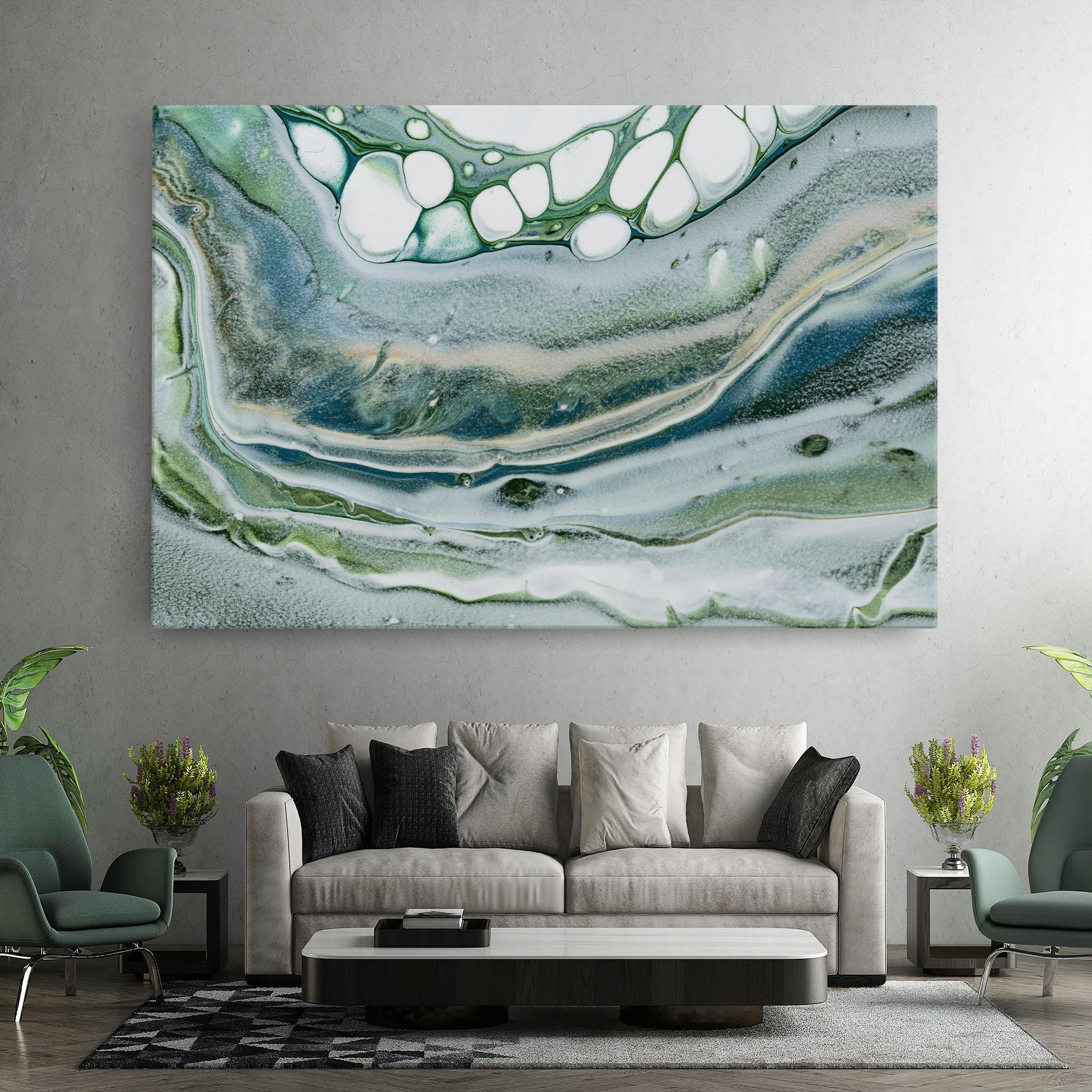 Leinwandbild Dark Green Liquid mockup 7