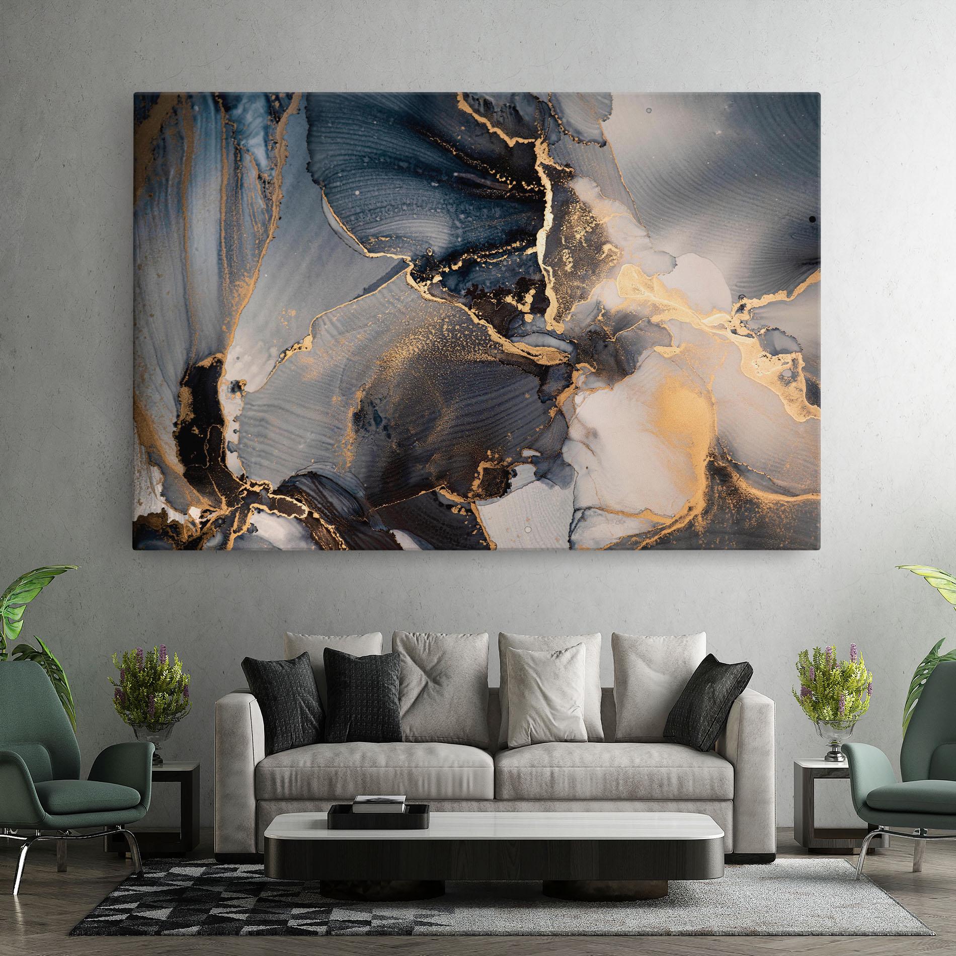 Leinwandbild Golden Abstract Marble mockup 7