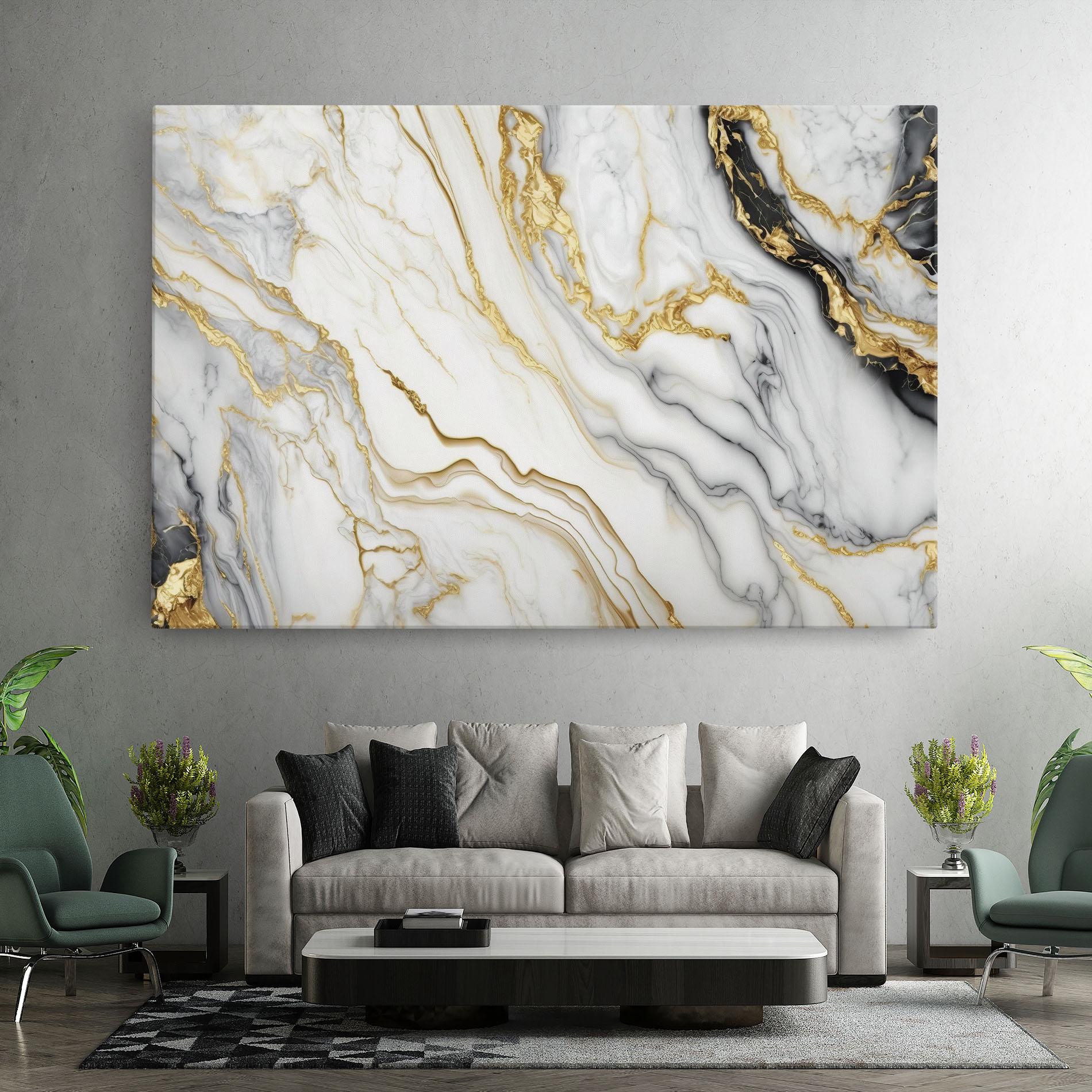 Leinwandbild White Golden Marble mockup 7