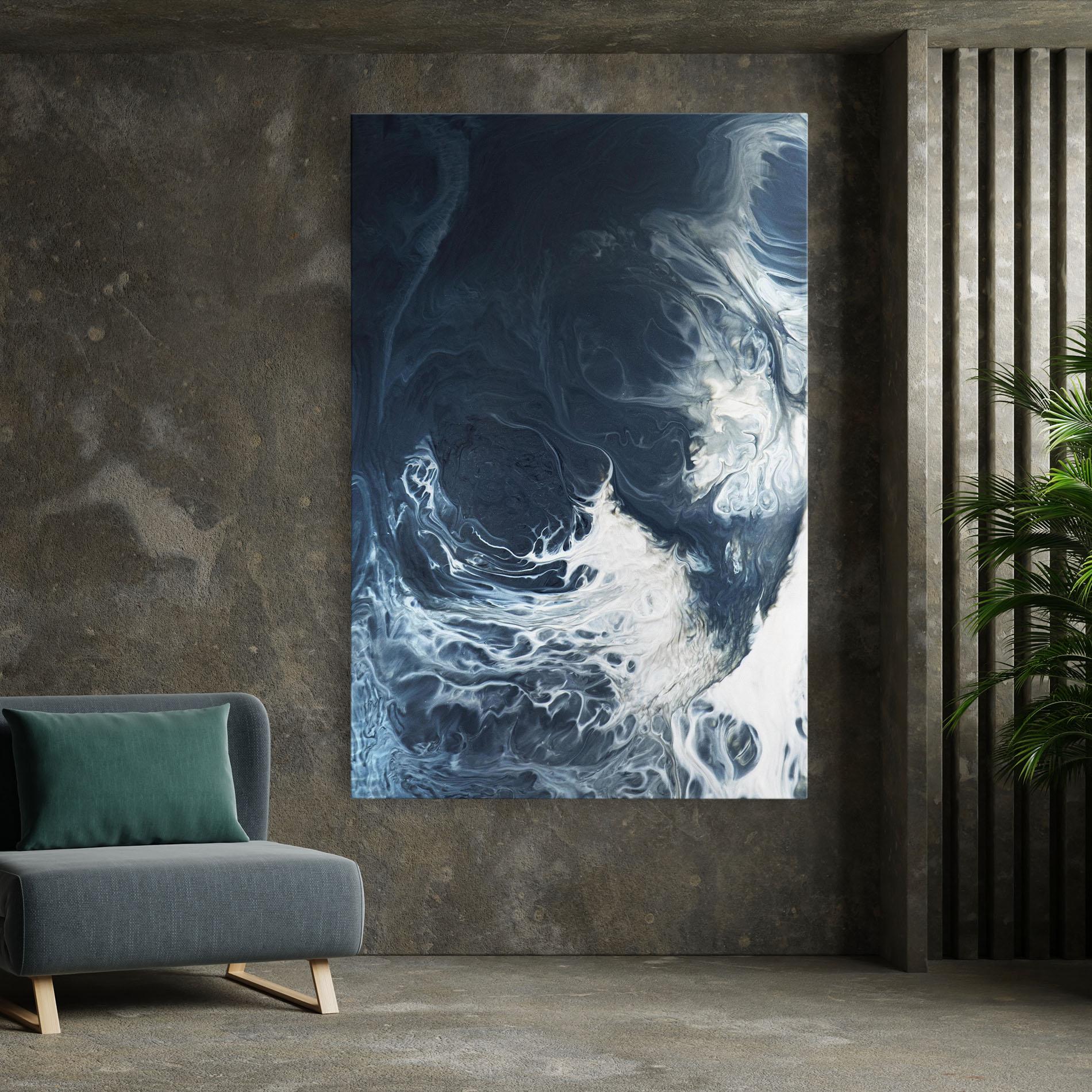 Leinwandbild Dark Blue Wave mockup 7