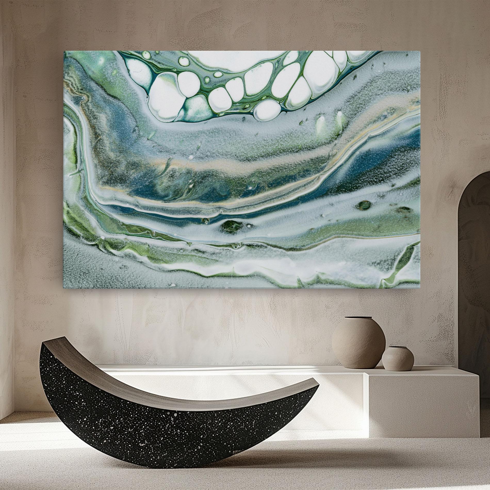 Leinwandbild Dark Green Liquid mockup 8