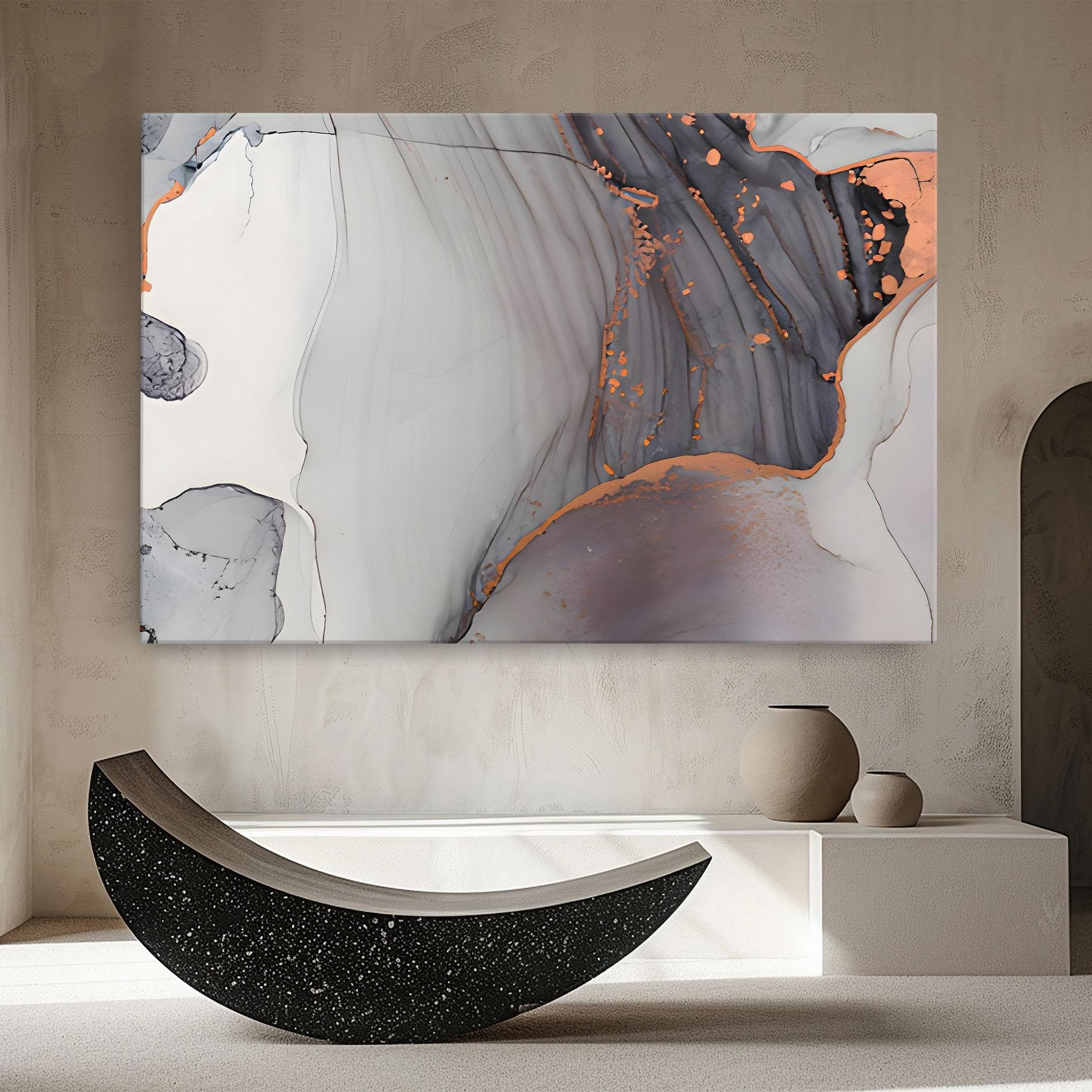 Leinwandbild Grey Pink Liquid Marble mockup 8