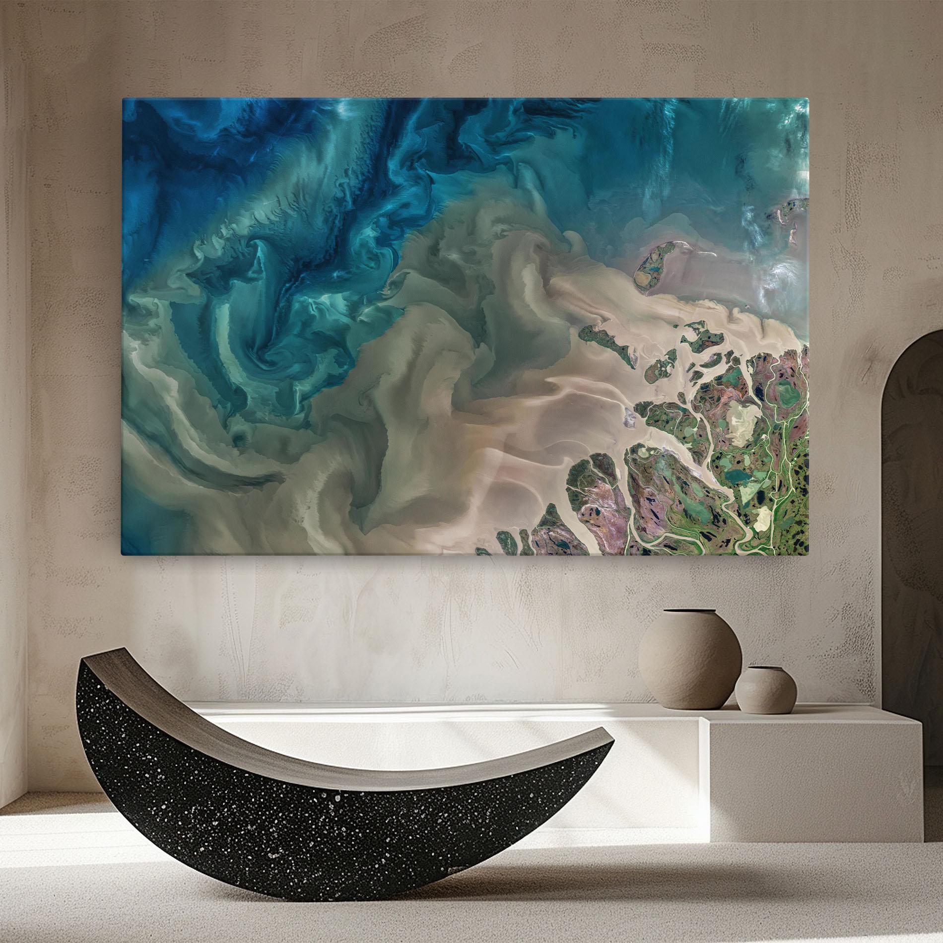 Leinwandbild Ocean Blue Marble mockup 8