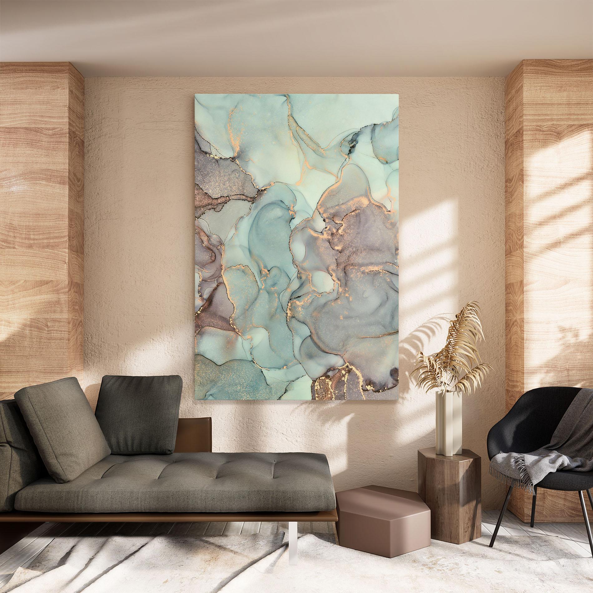 Leinwandbild Abstract Turquoise Marble mockup 8