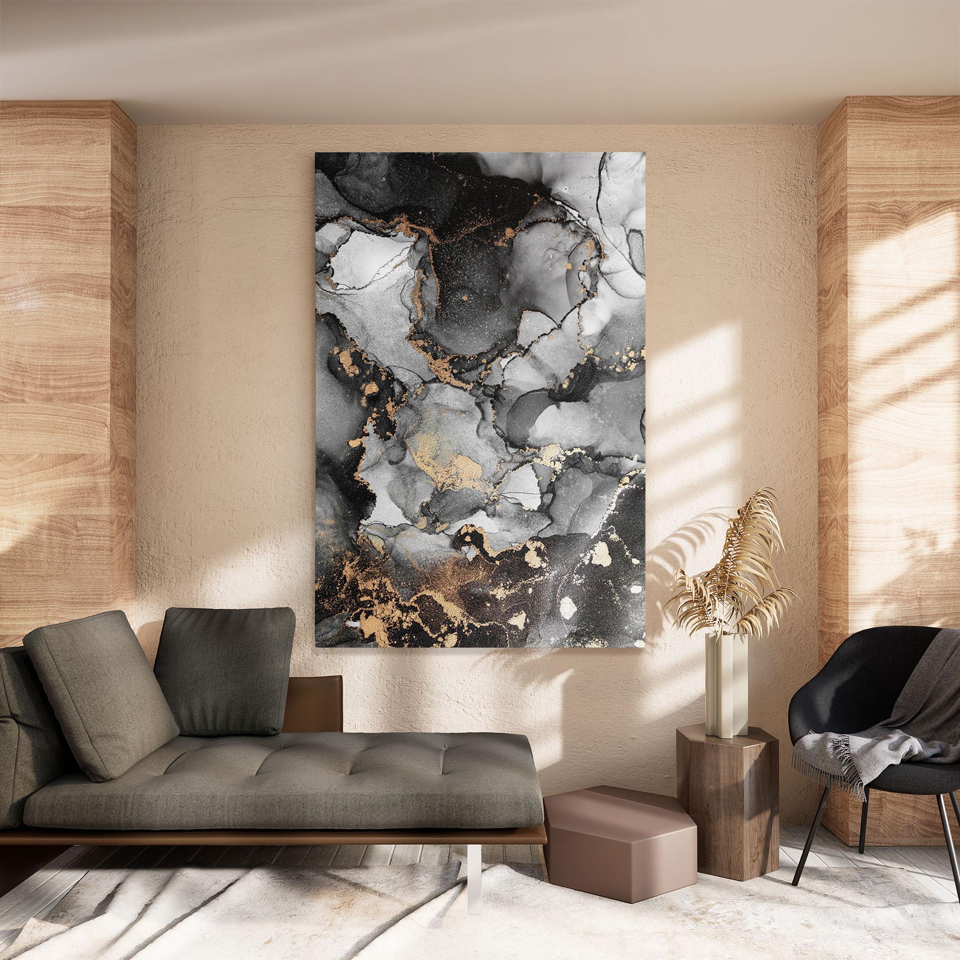 Leinwandbild Grey Gold Marble mockup 8