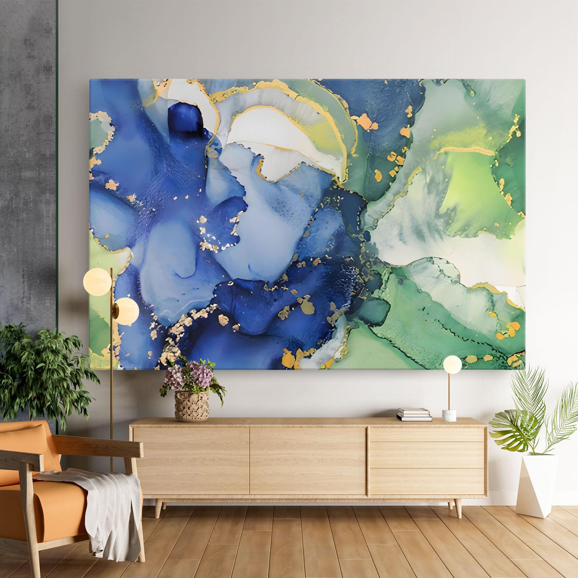Leinwandbild Green Paint Marble mockup 9
