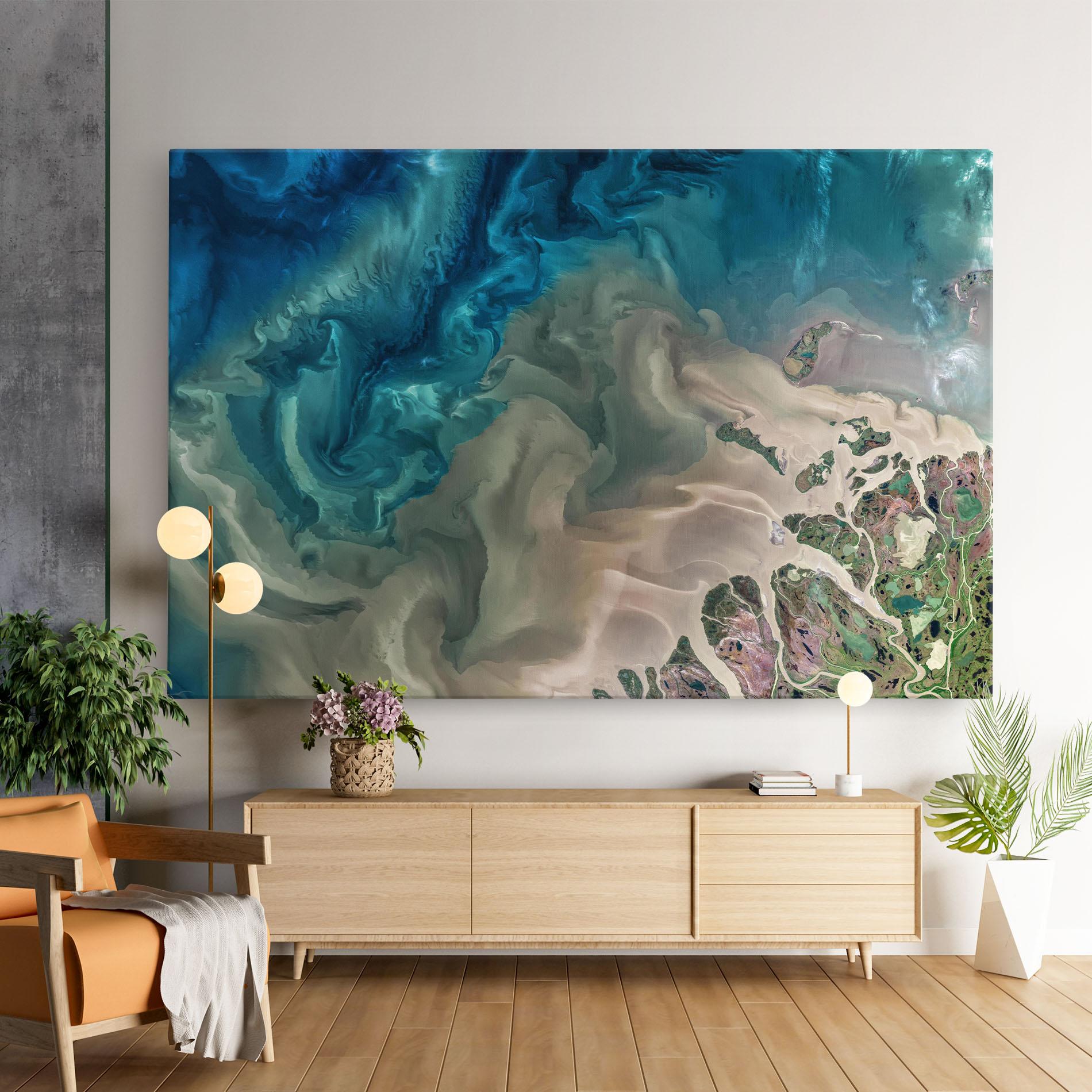 Leinwandbild Ocean Blue Marble mockup 9