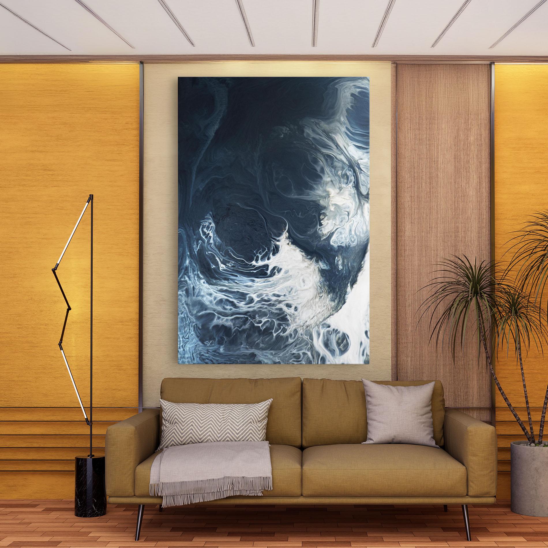 Leinwandbild Dark Blue Wave mockup 9