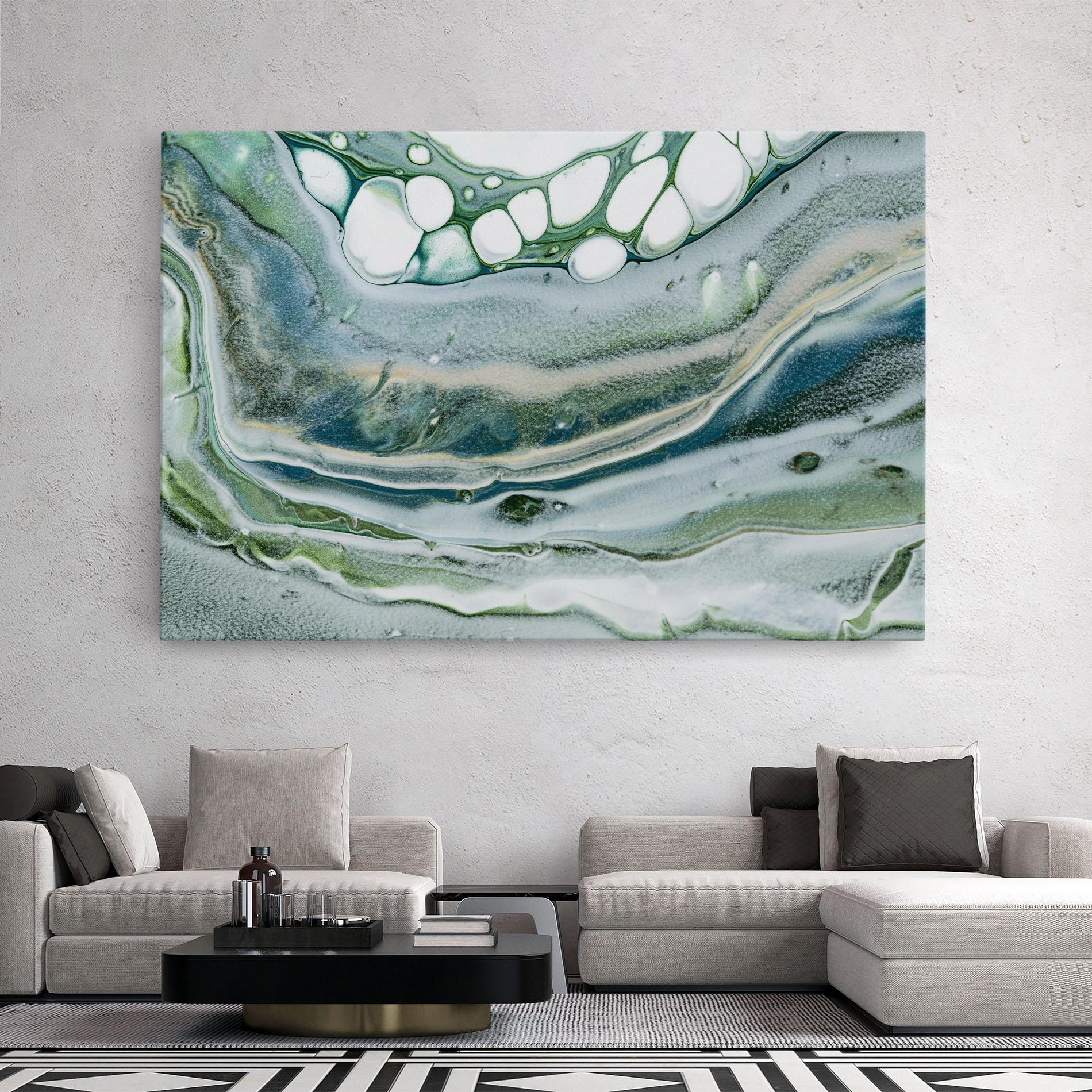 Leinwandbild Dark Green Liquid mockup 2