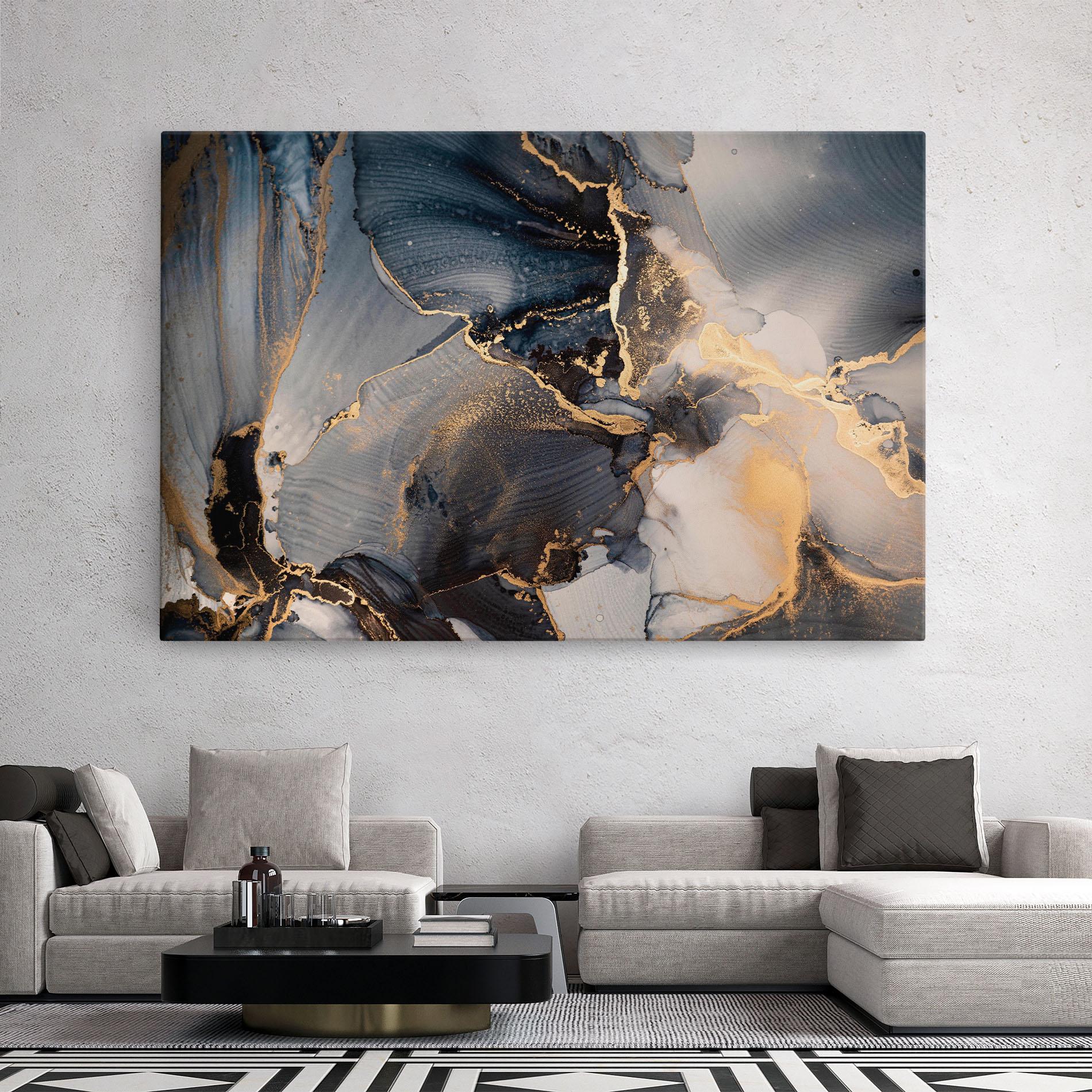 Leinwandbild Golden Abstract Marble mockup 2