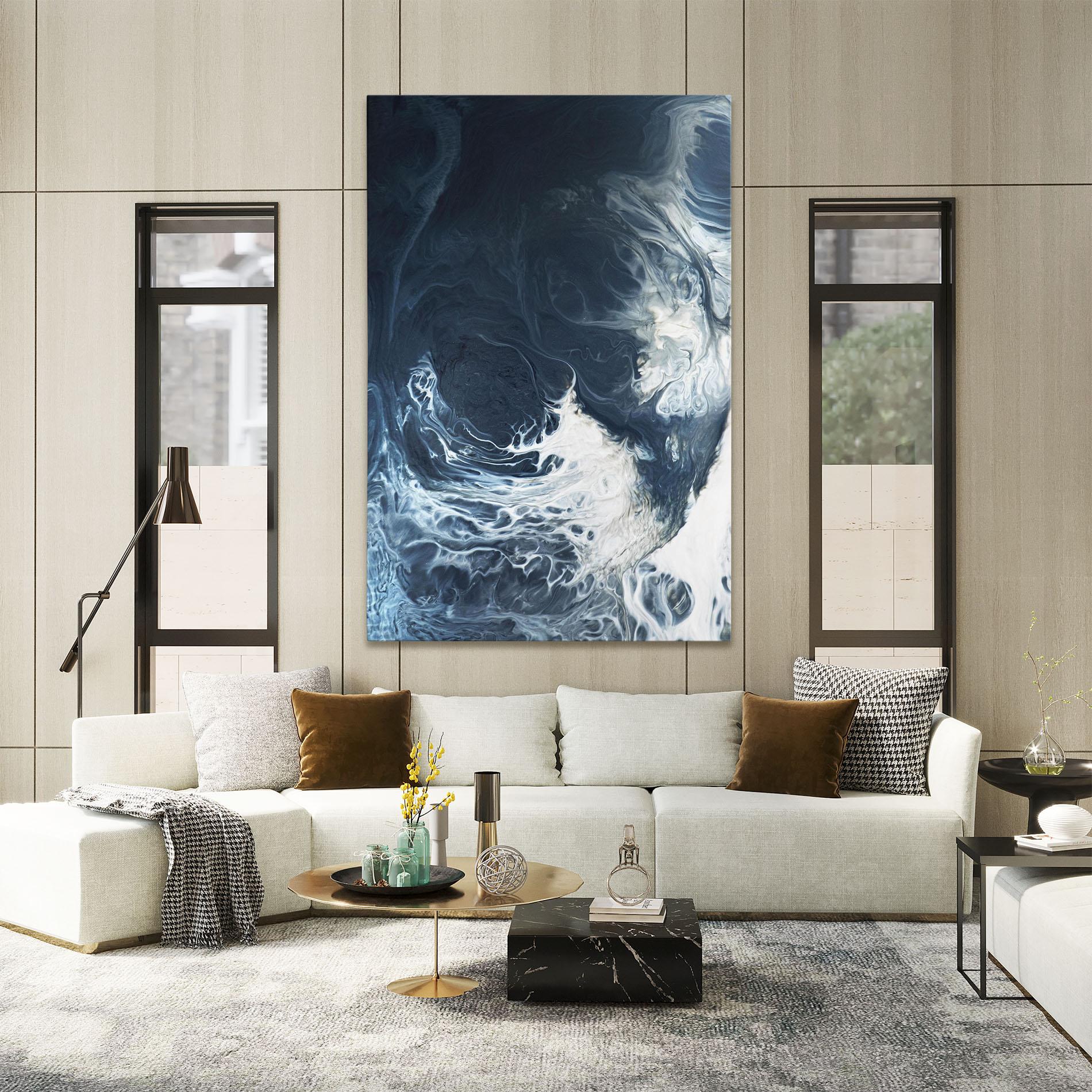 Leinwandbild Dark Blue Wave mockup 2