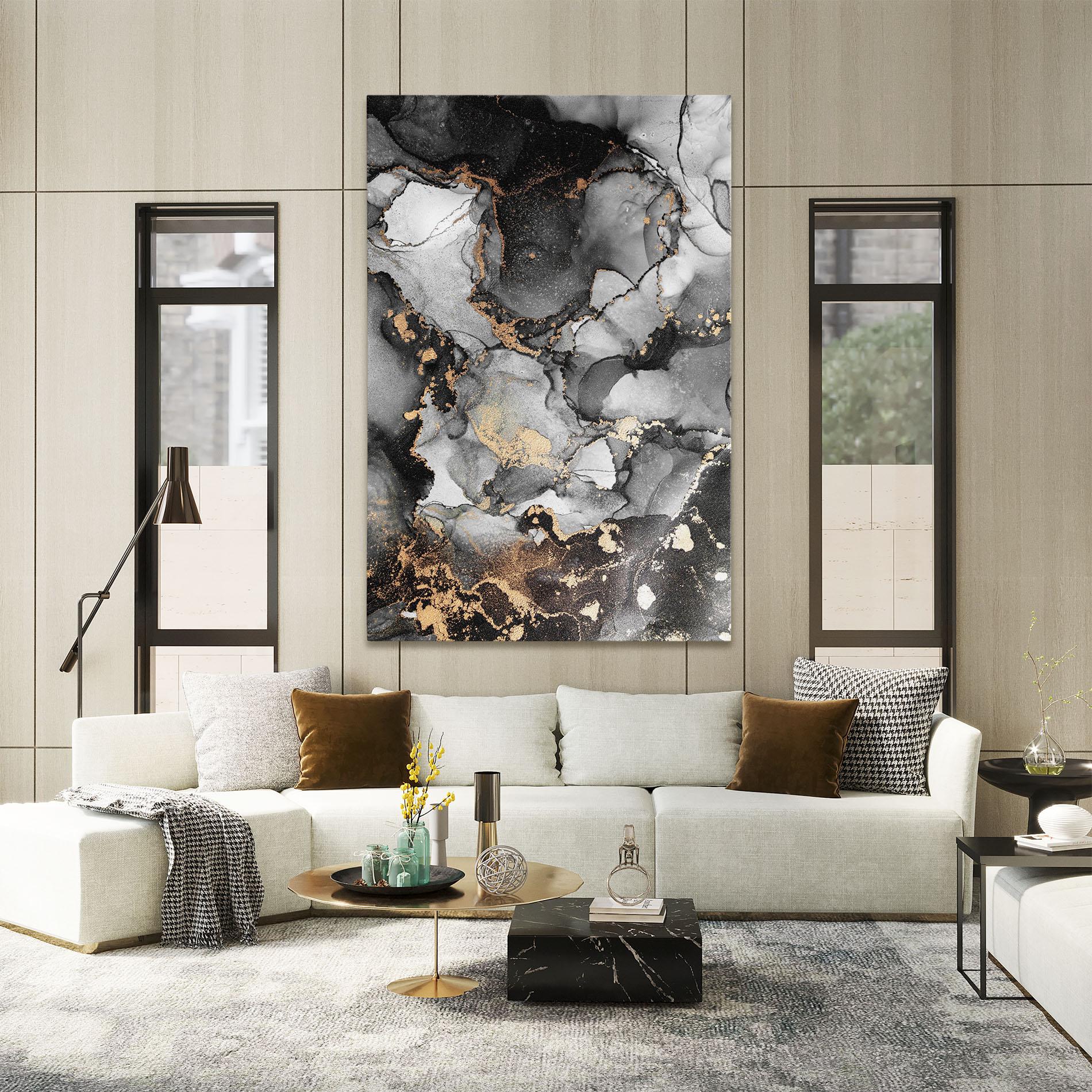 Leinwandbild Grey Gold Marble mockup 2