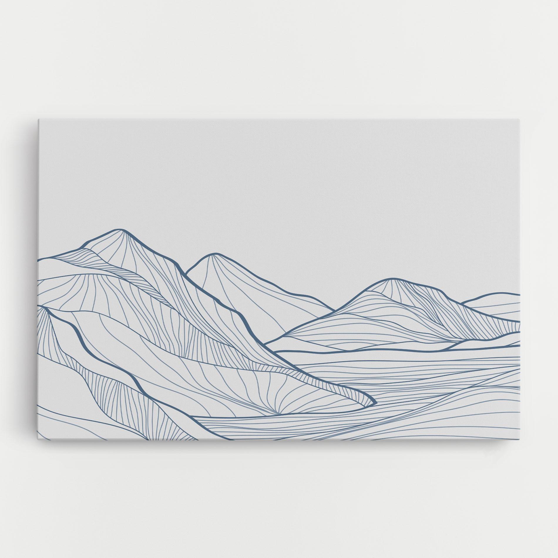 Leinwandbild Mountain Blue Line mockup 0