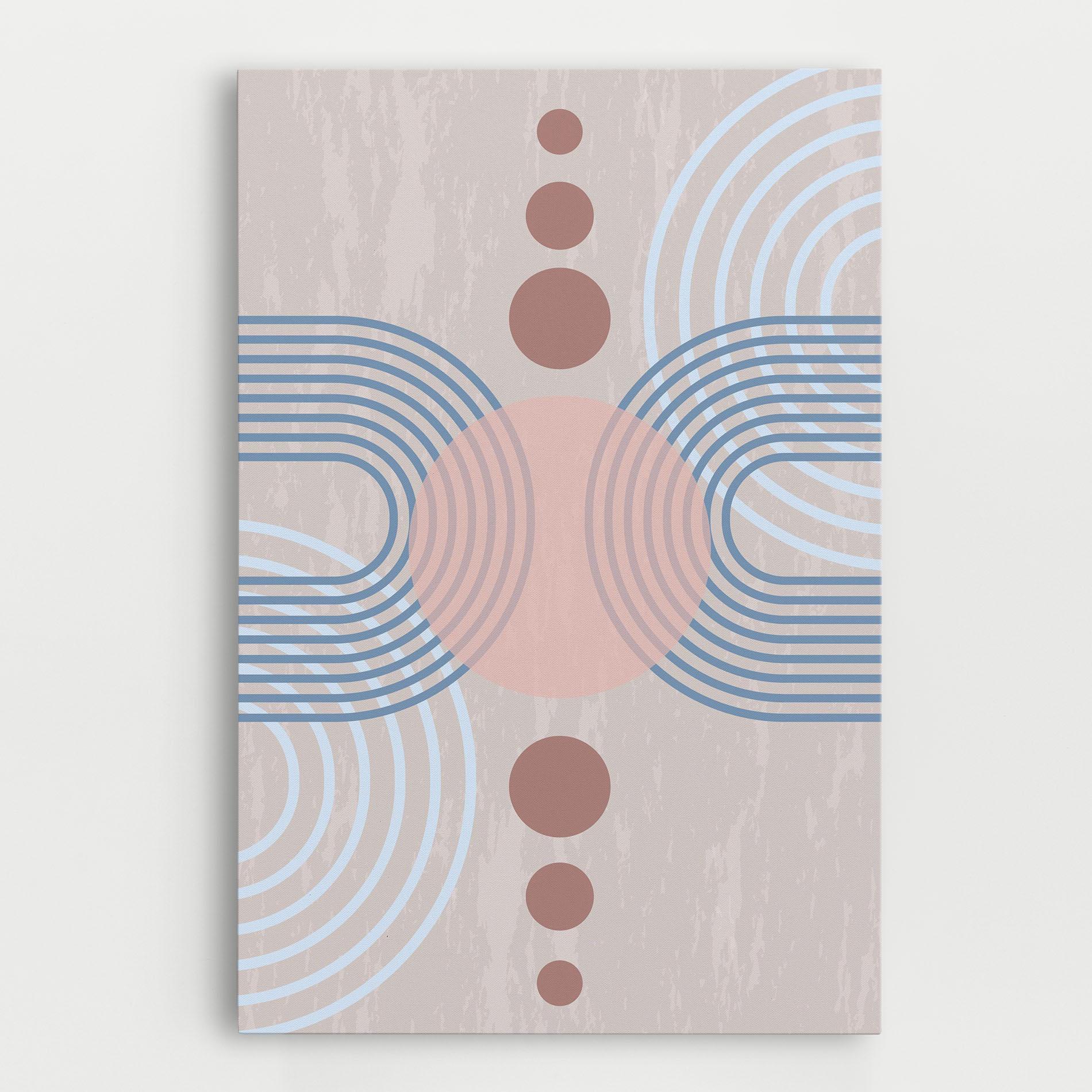 Leinwandbild Blue Lines On Pink mockup 0