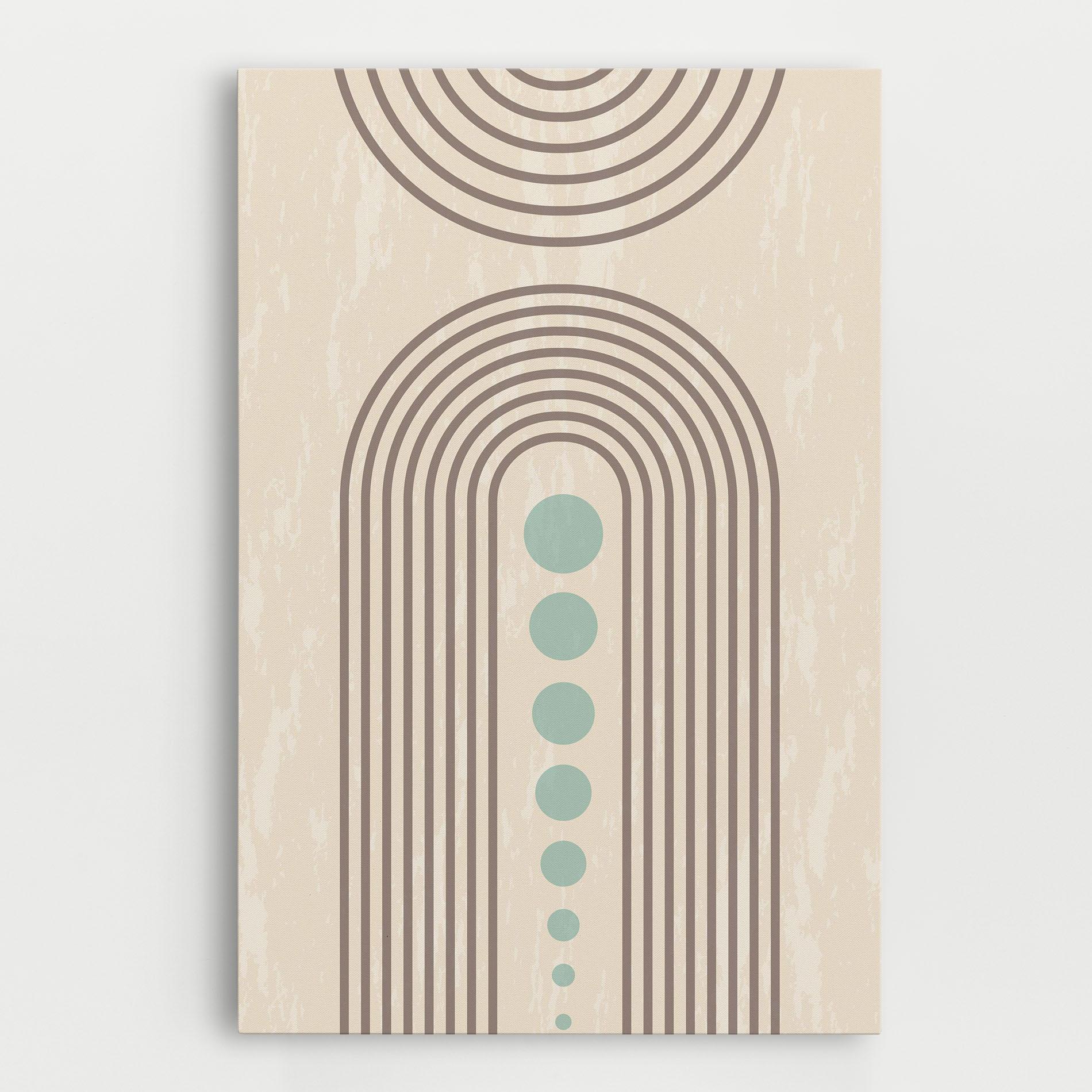 Leinwandbild Cream Blue Circles mockup 0