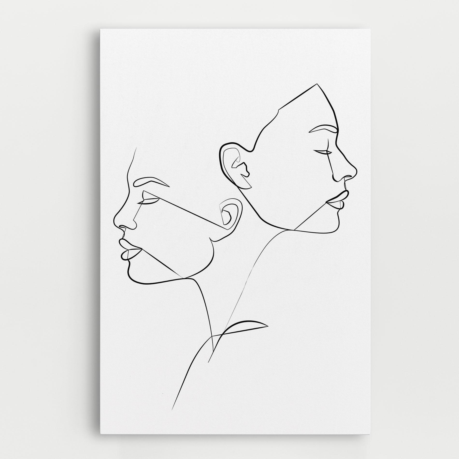 Leinwandbild Female Black Line mockup 0