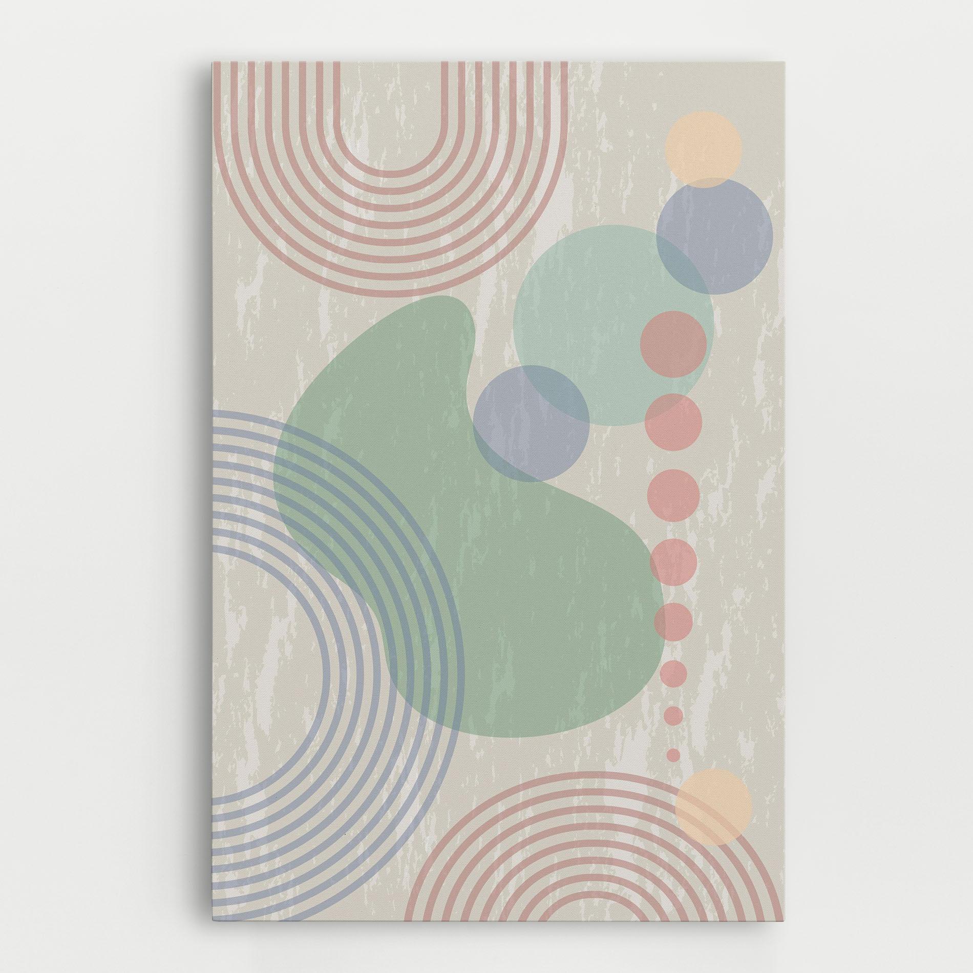 Leinwandbild Green Pink Shapes mockup 0