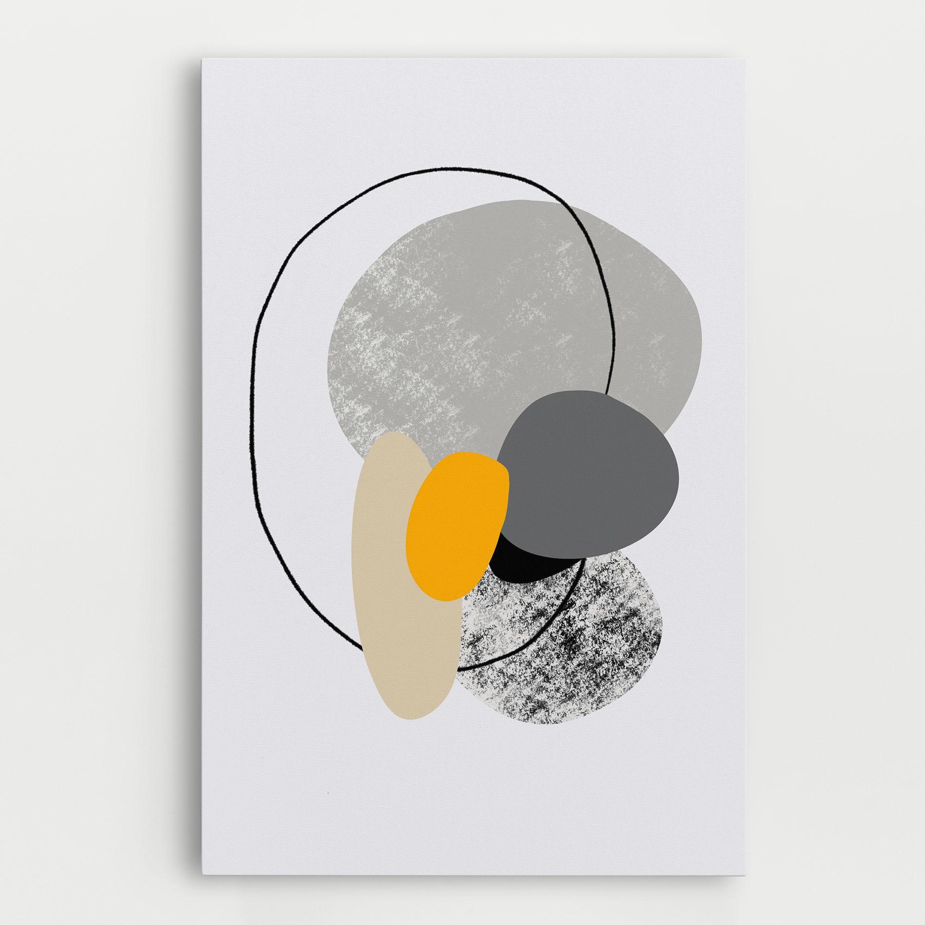 Leinwandbild Grey Orange Shape mockup 0