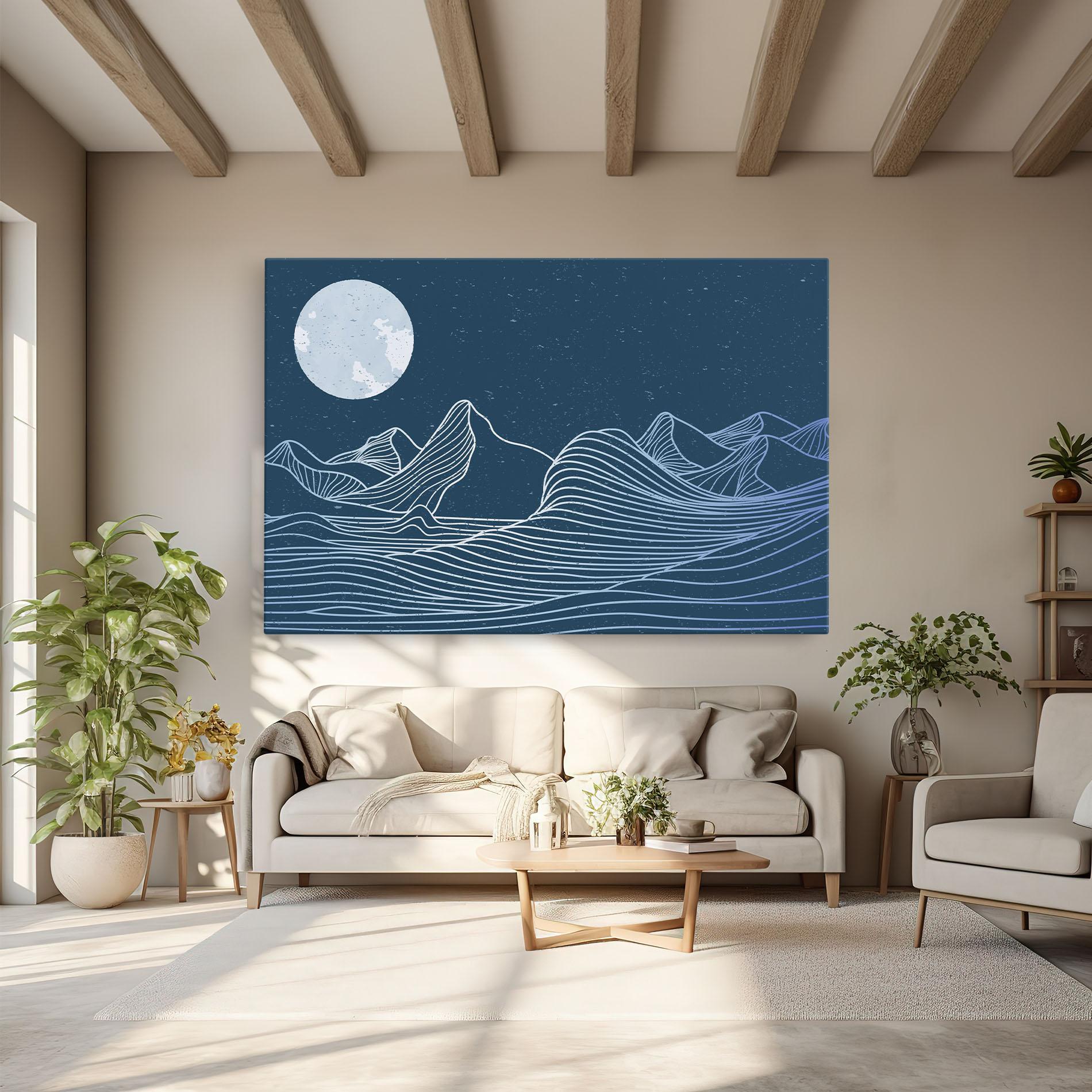 Leinwandbild Ocean Blue Wave mockup 6