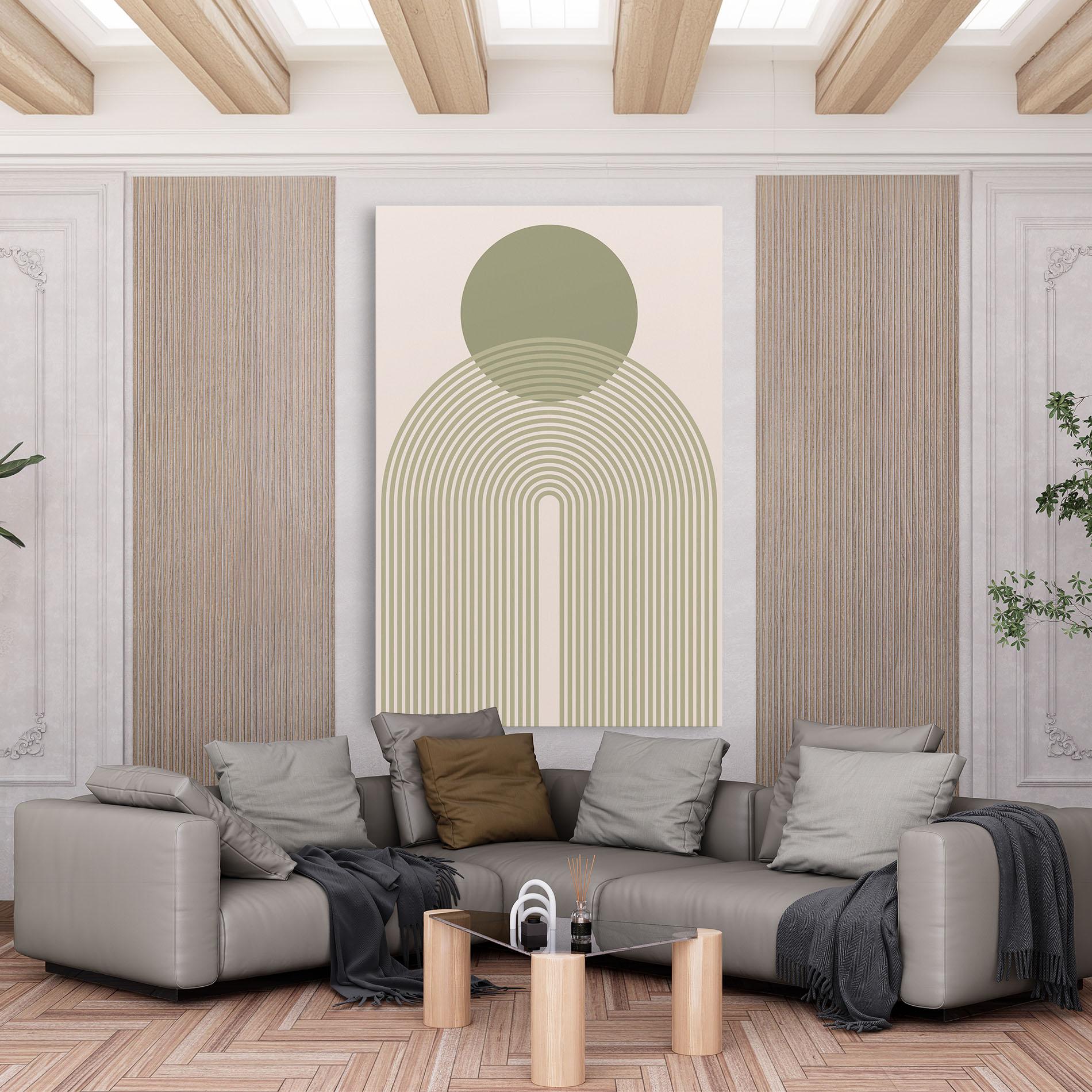 Leinwandbild Green Circle Lines mockup 6