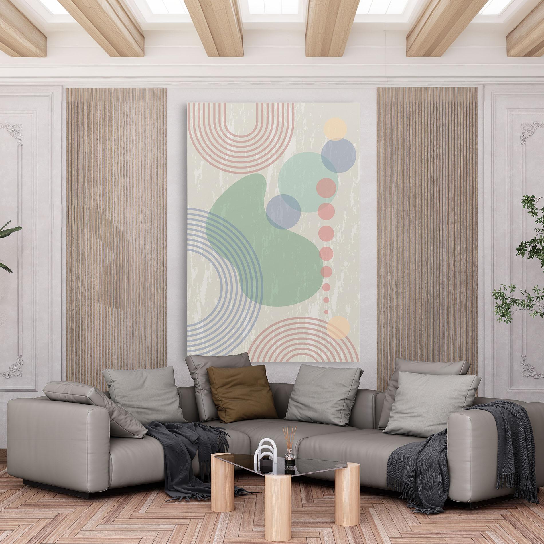 Leinwandbild Green Pink Shapes mockup 6