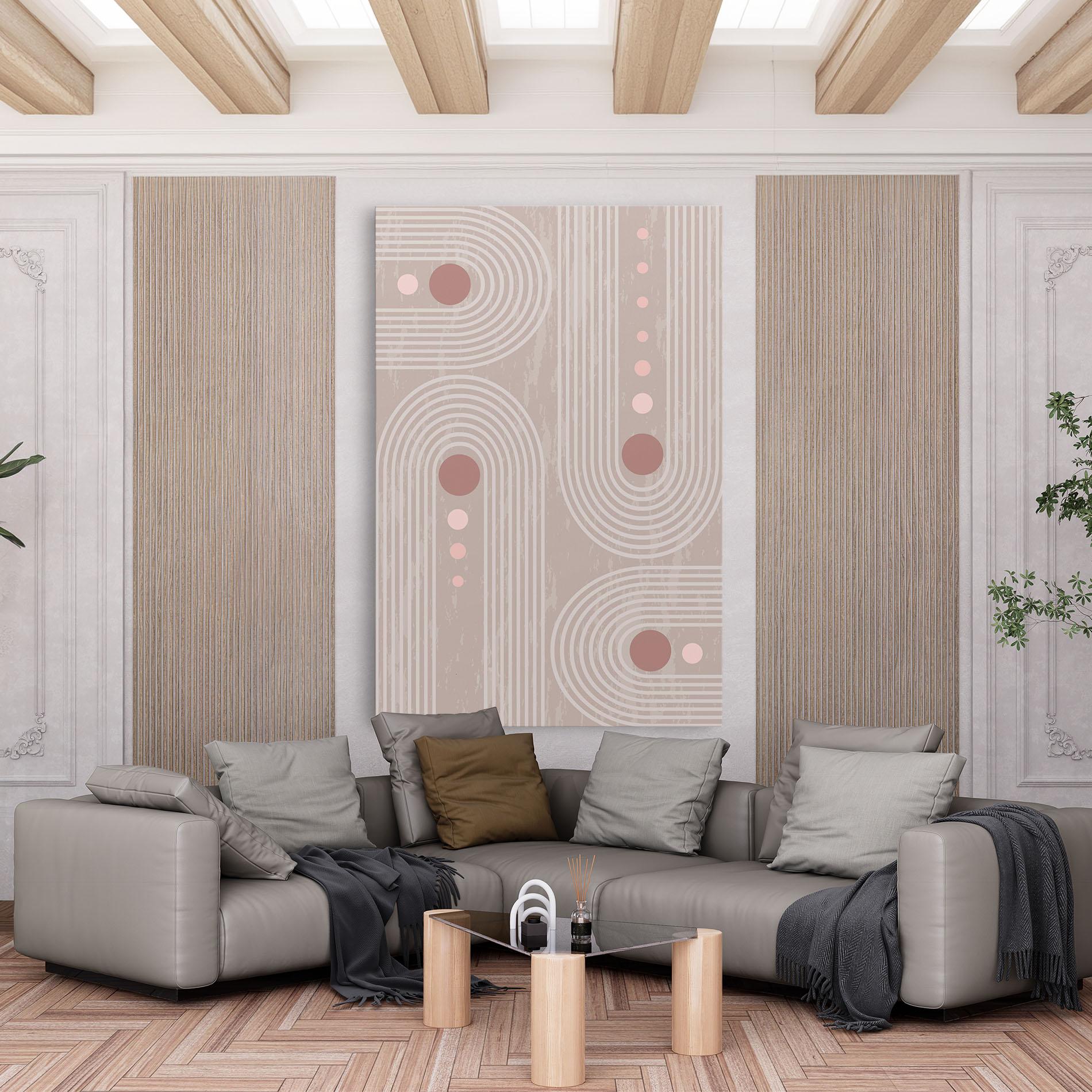 Leinwandbild Pink Circle On Cream mockup 6