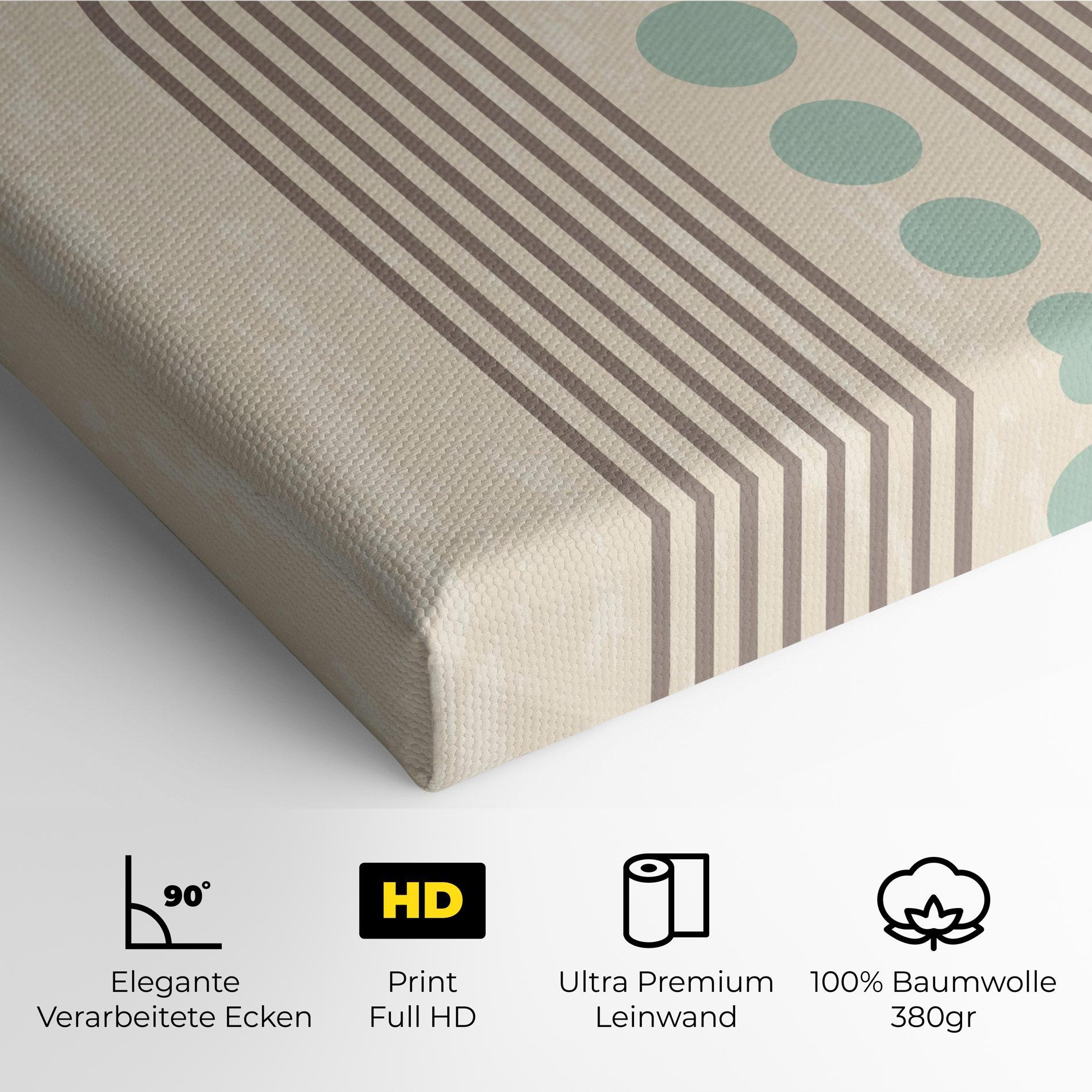 Leinwandbild Cream Blue Circles mockup 4