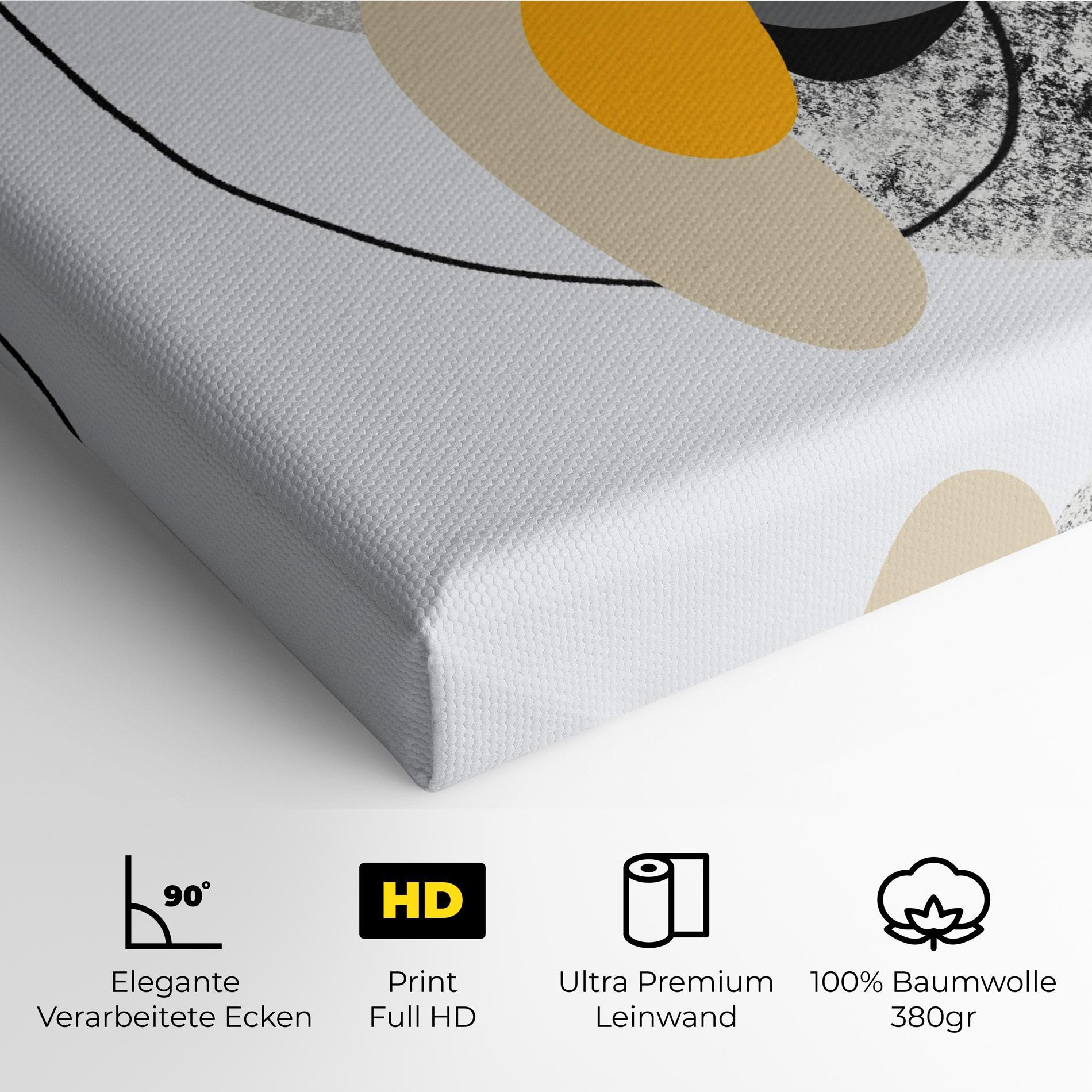 Leinwandbild Grey Orange Shape mockup 4