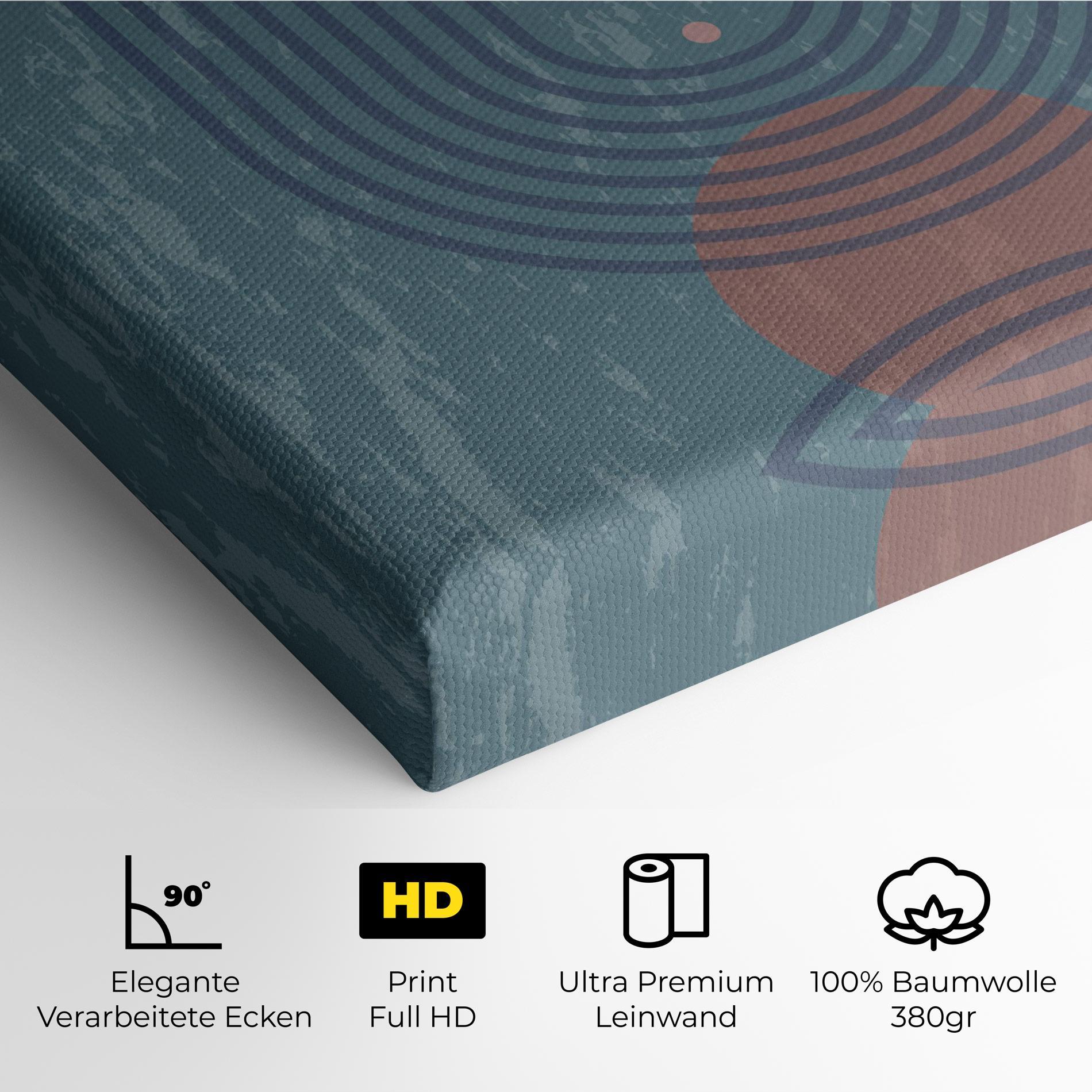 Leinwandbild Pink Circle On Blue mockup 4