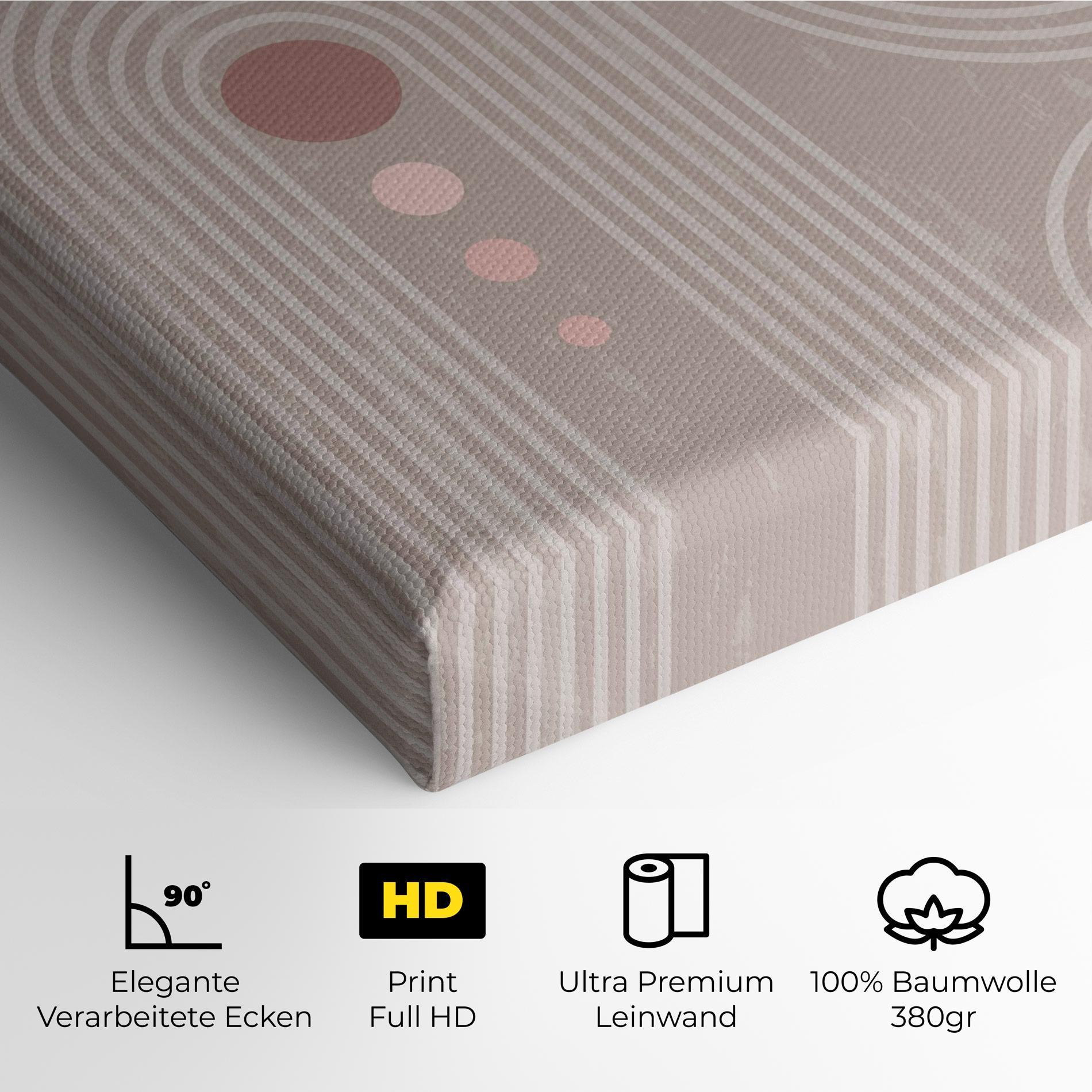 Leinwandbild Pink Circle On Cream mockup 4