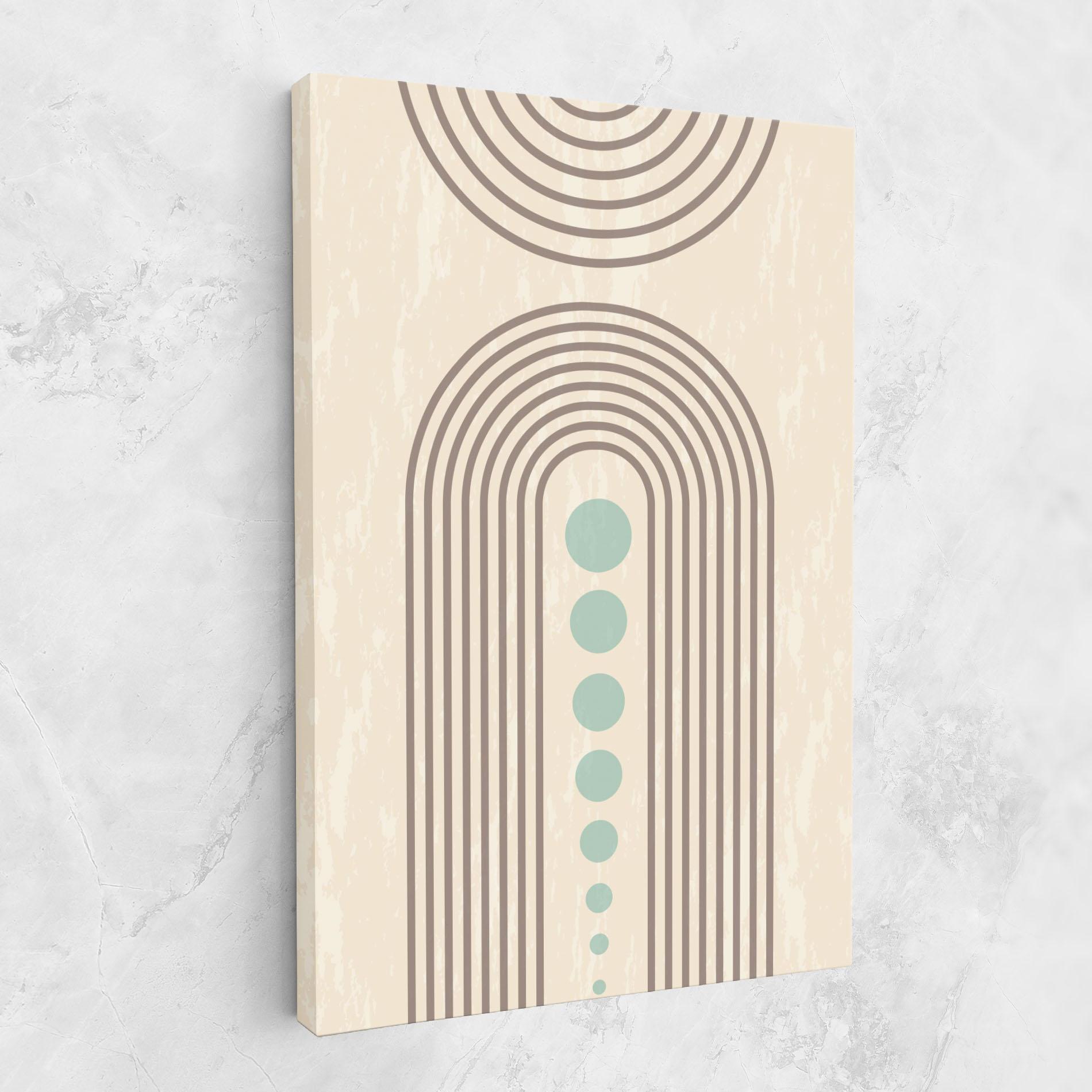 Leinwandbild Cream Blue Circles mockup 1