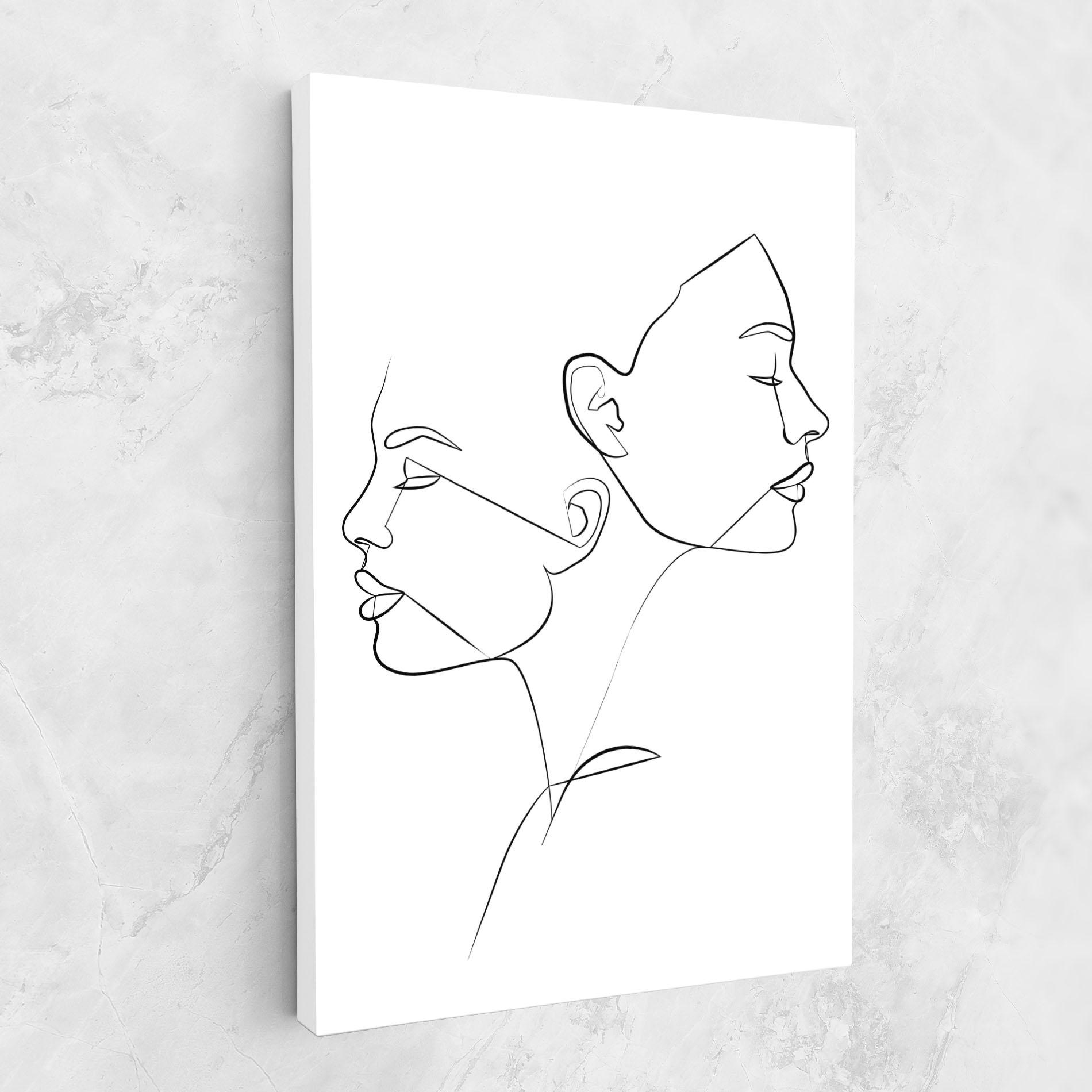 Leinwandbild Female Black Line mockup 1