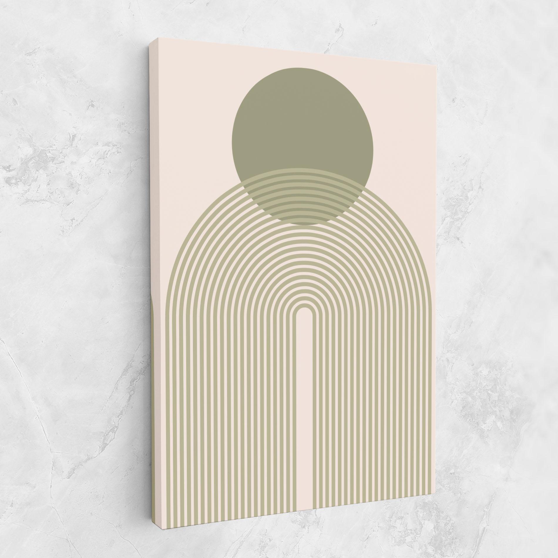 Leinwandbild Green Circle Lines mockup 1