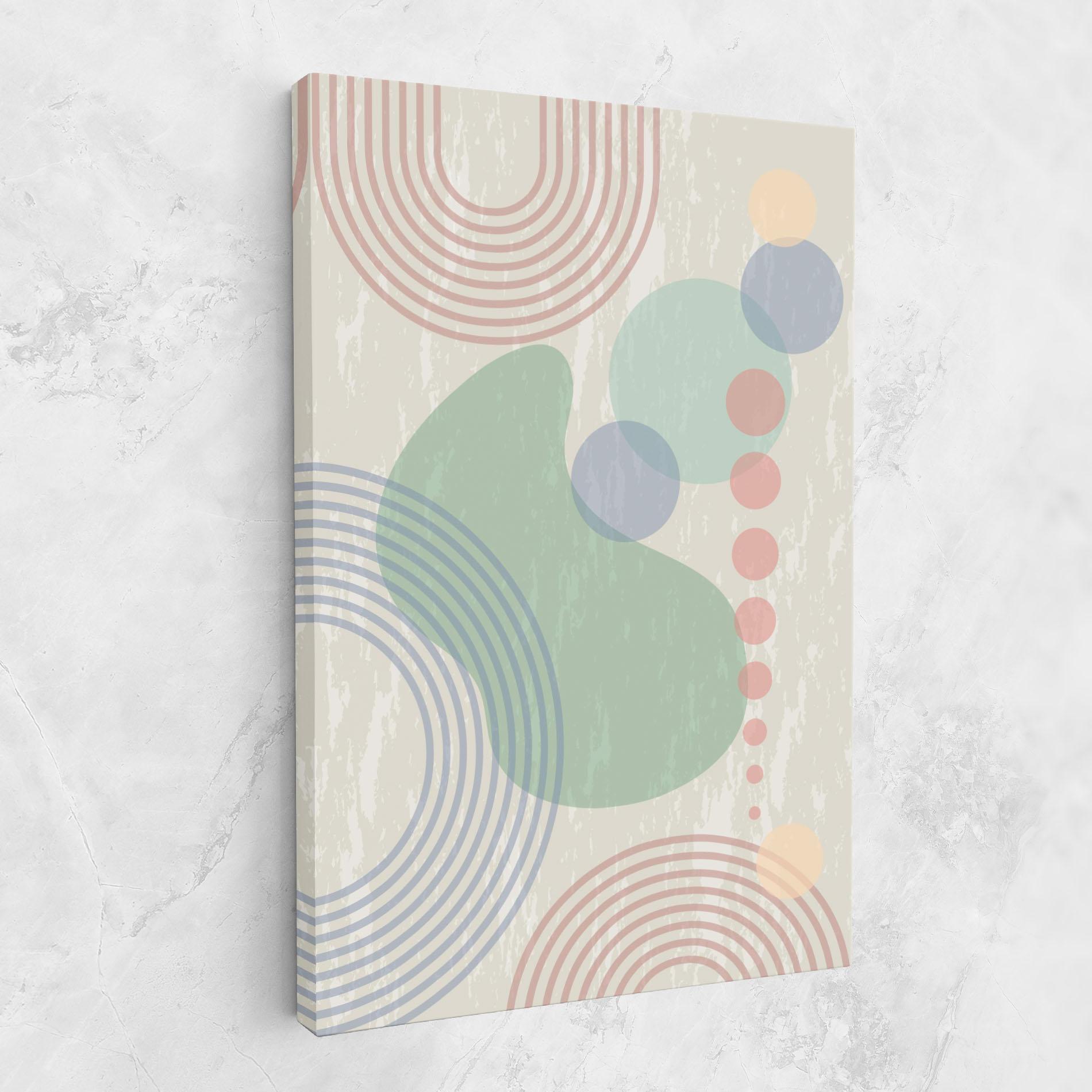 Leinwandbild Green Pink Shapes mockup 1