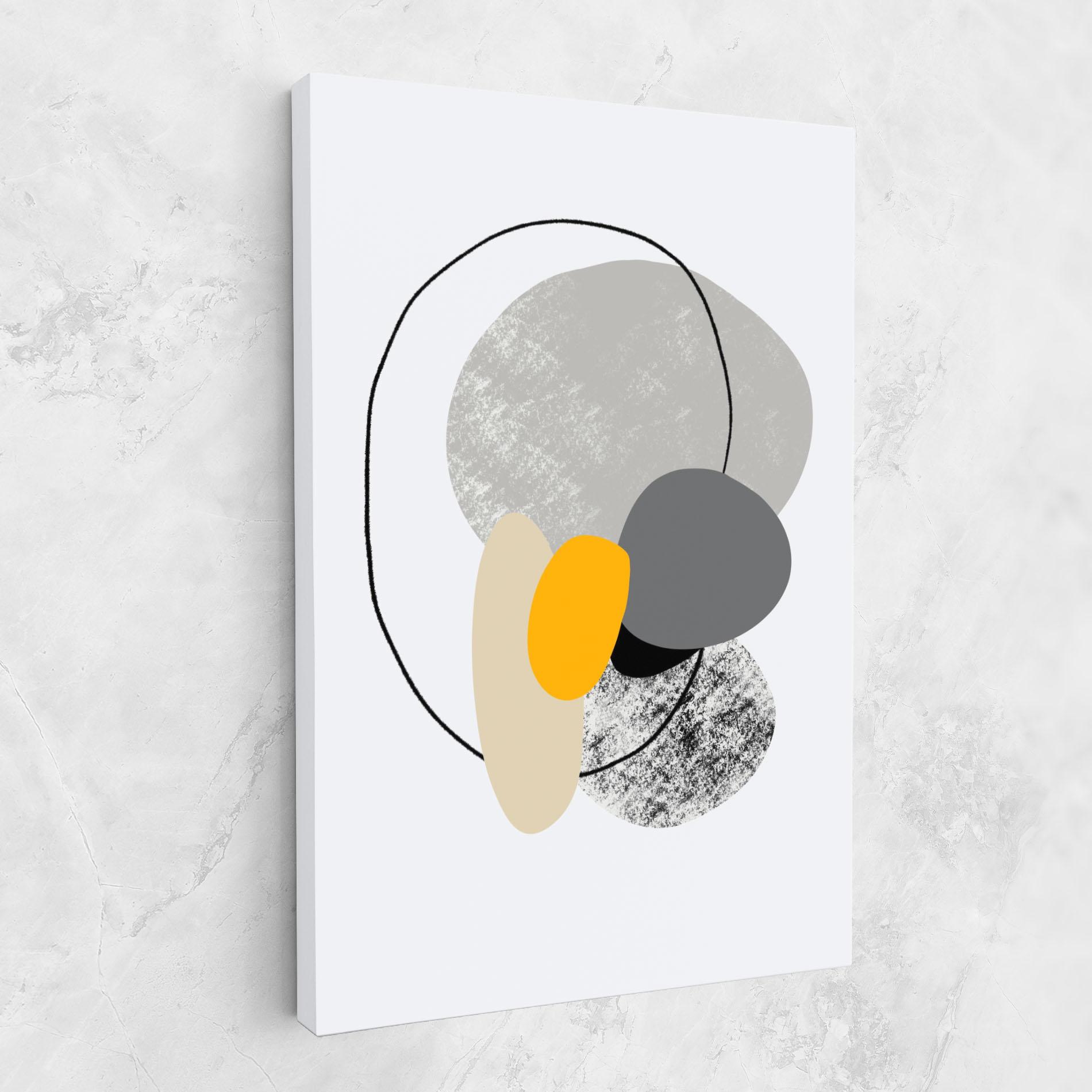 Leinwandbild Grey Orange Shape mockup 1