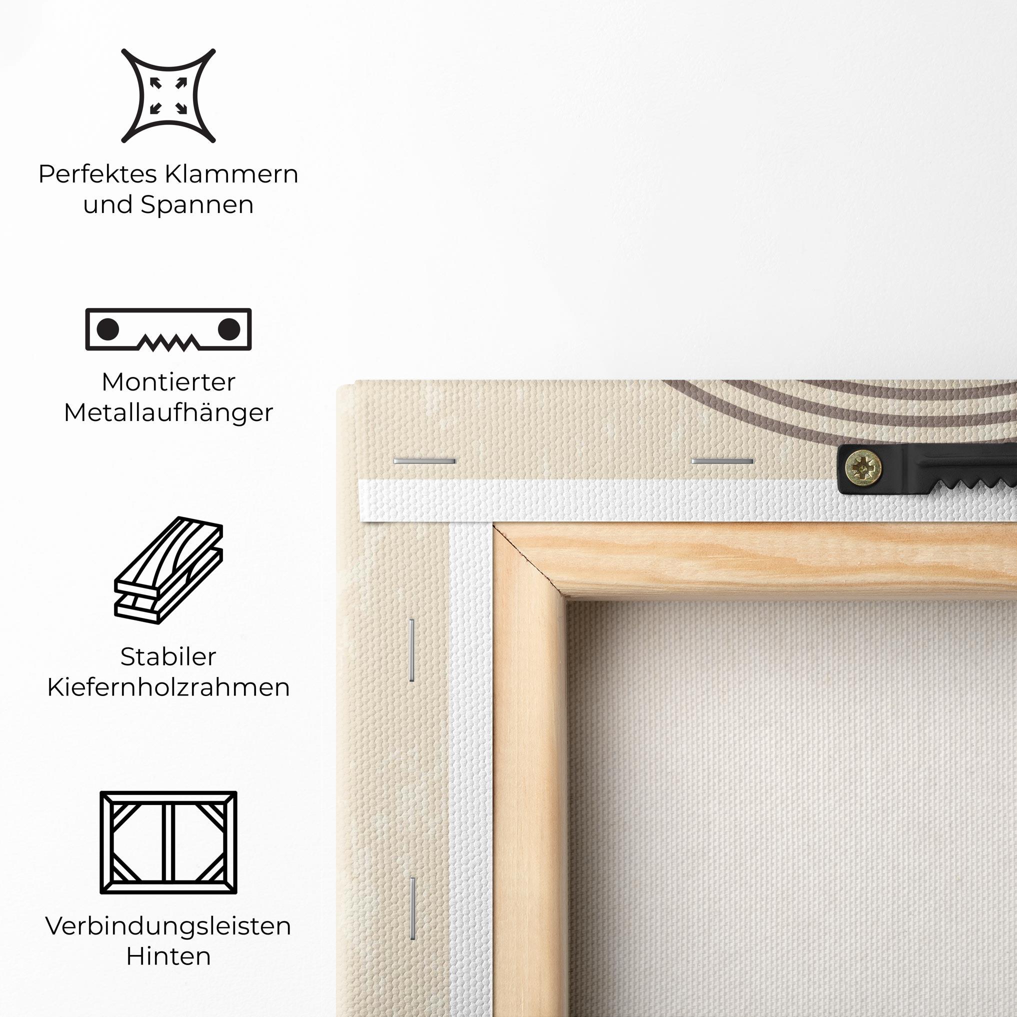 Leinwandbild Cream Blue Circles mockup 5