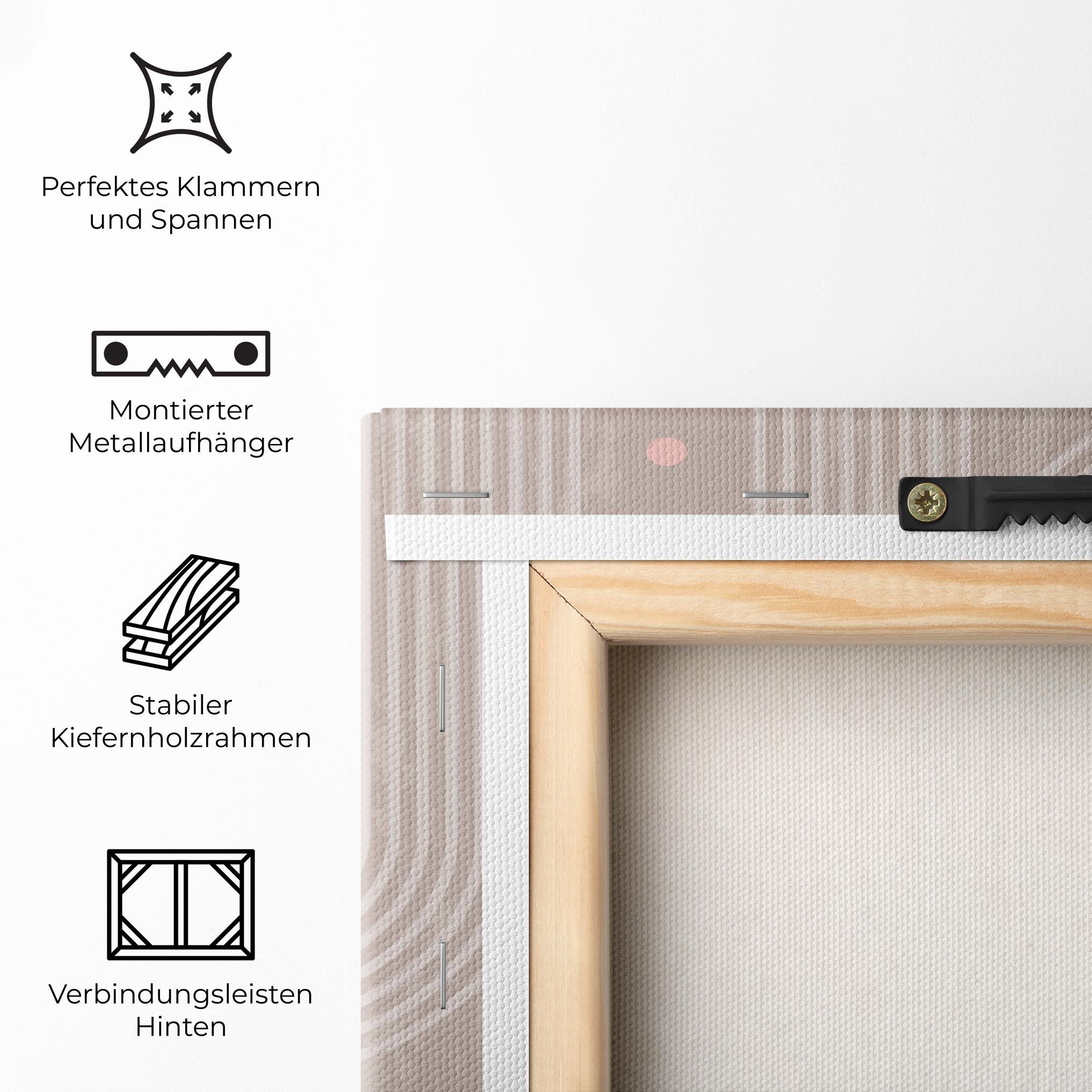 Leinwandbild Pink Circle On Cream mockup 5