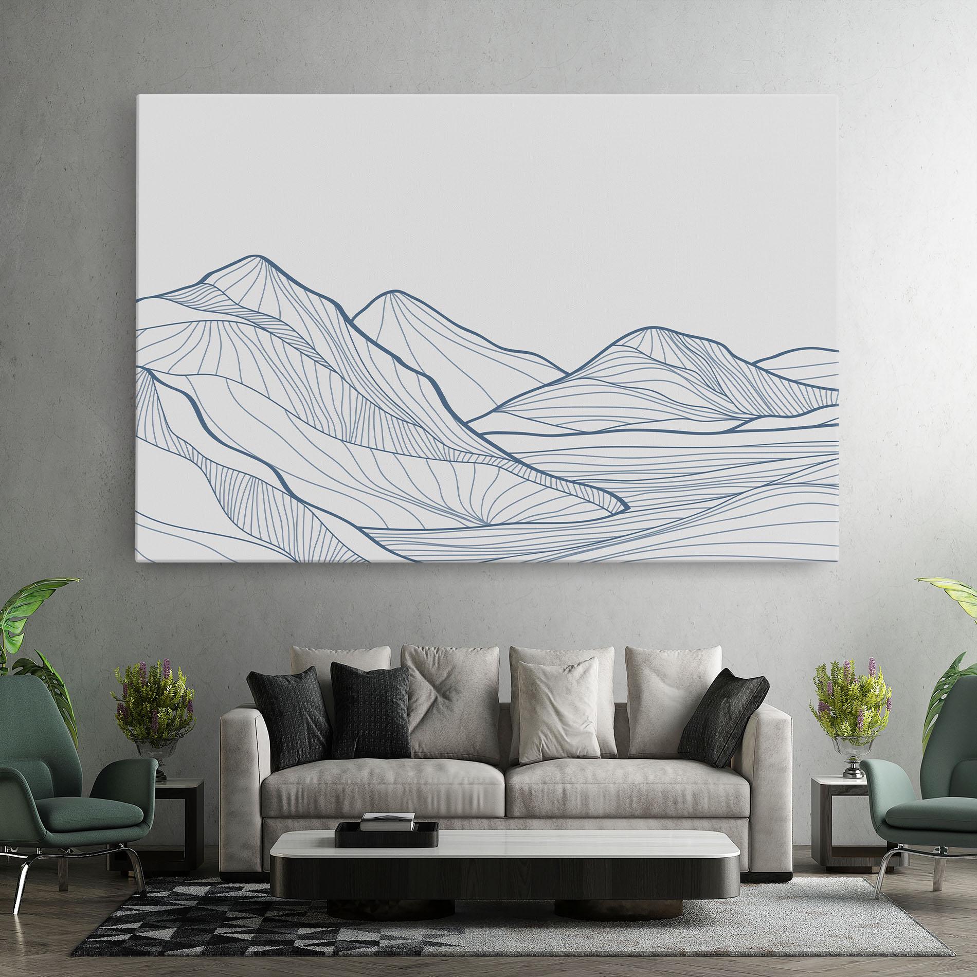 Leinwandbild Mountain Blue Line mockup 7